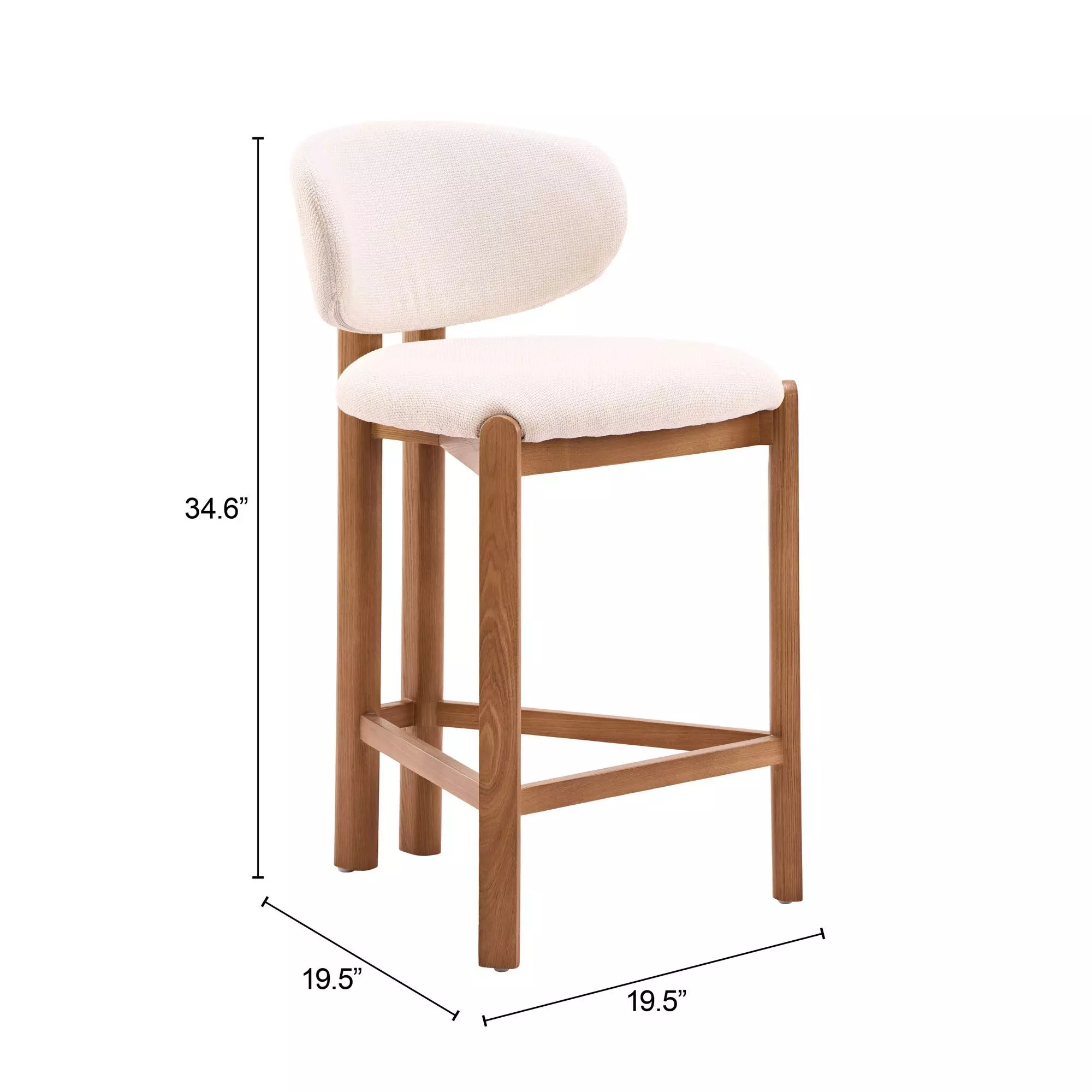 Rosetta Beige Upholstered Counter Height Stool Set of 2