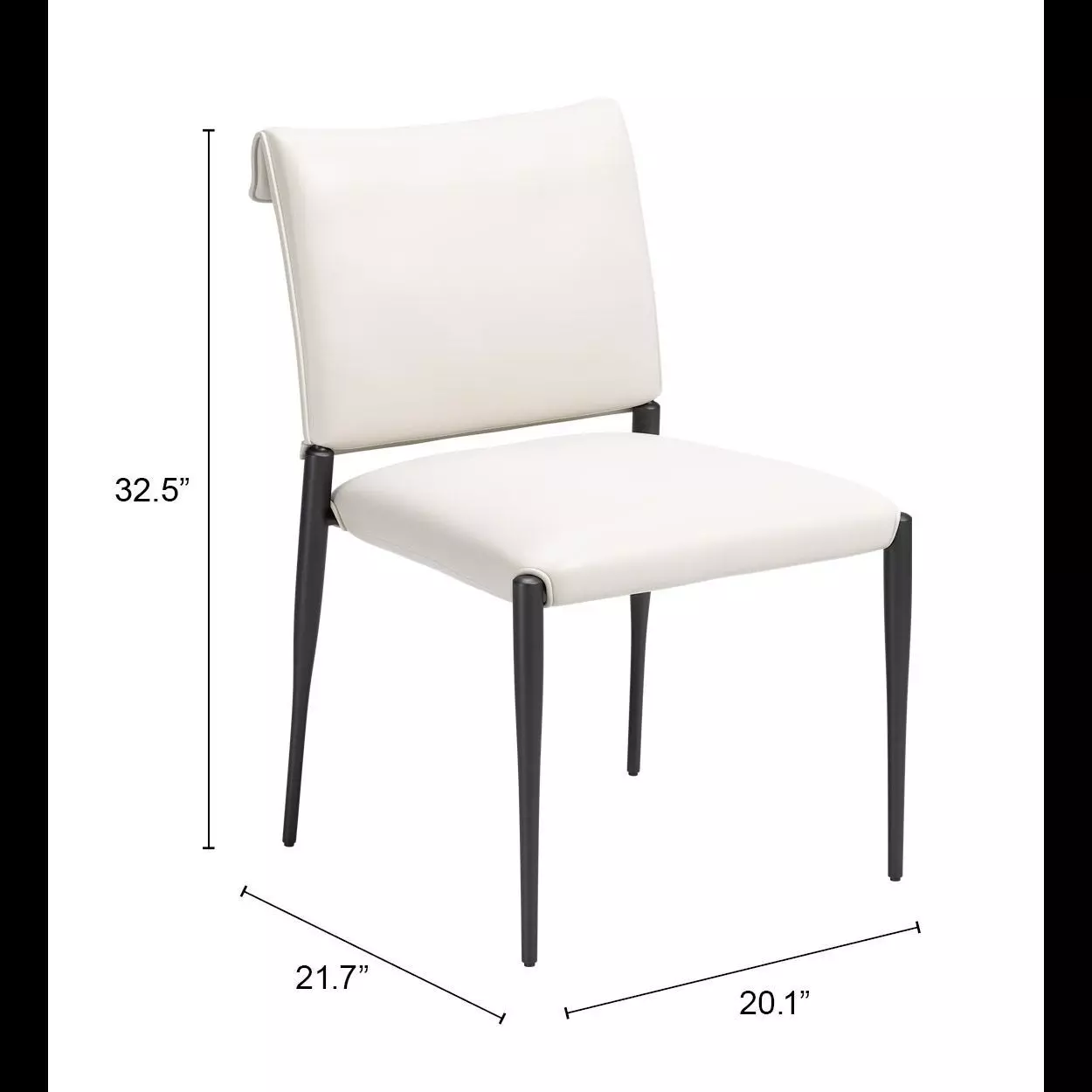 Freesia White Upholstered Dining Chair Set of 2
