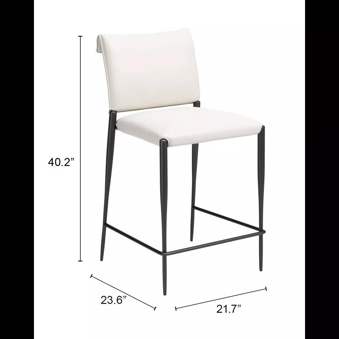 Freesia White Upholstered Counter Height Stool Set of 2