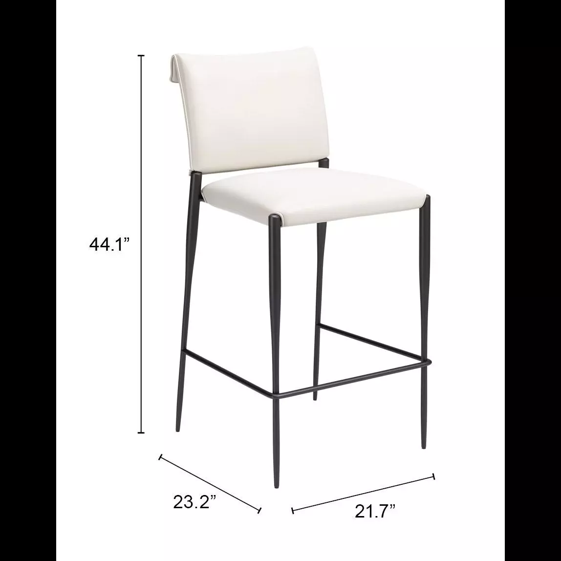 Freesia White Upholstered Bar Stool Set of 2