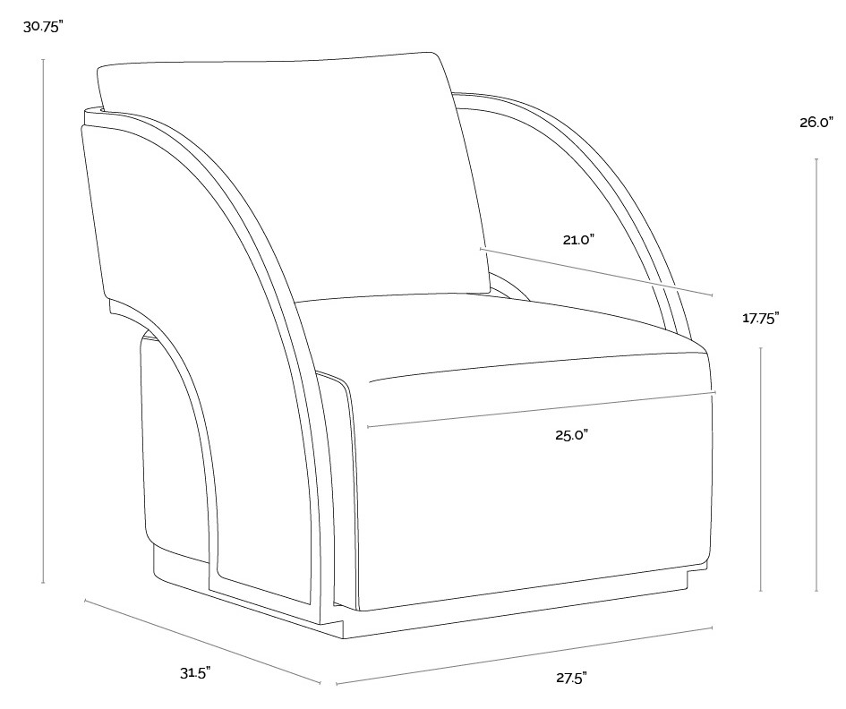 Baz Abbington Black Swivel Lounge Chair