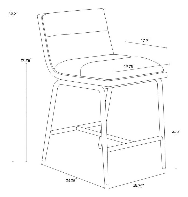 Abilene Polo Club Muslin Counter Height Stool