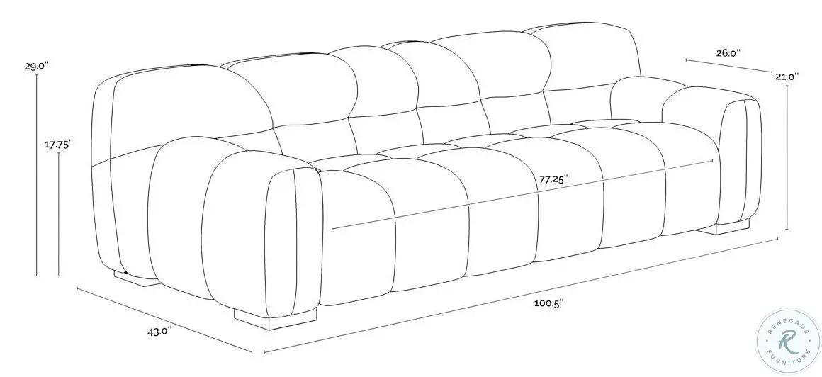 Dorsett Meg Gold 101" Sofa