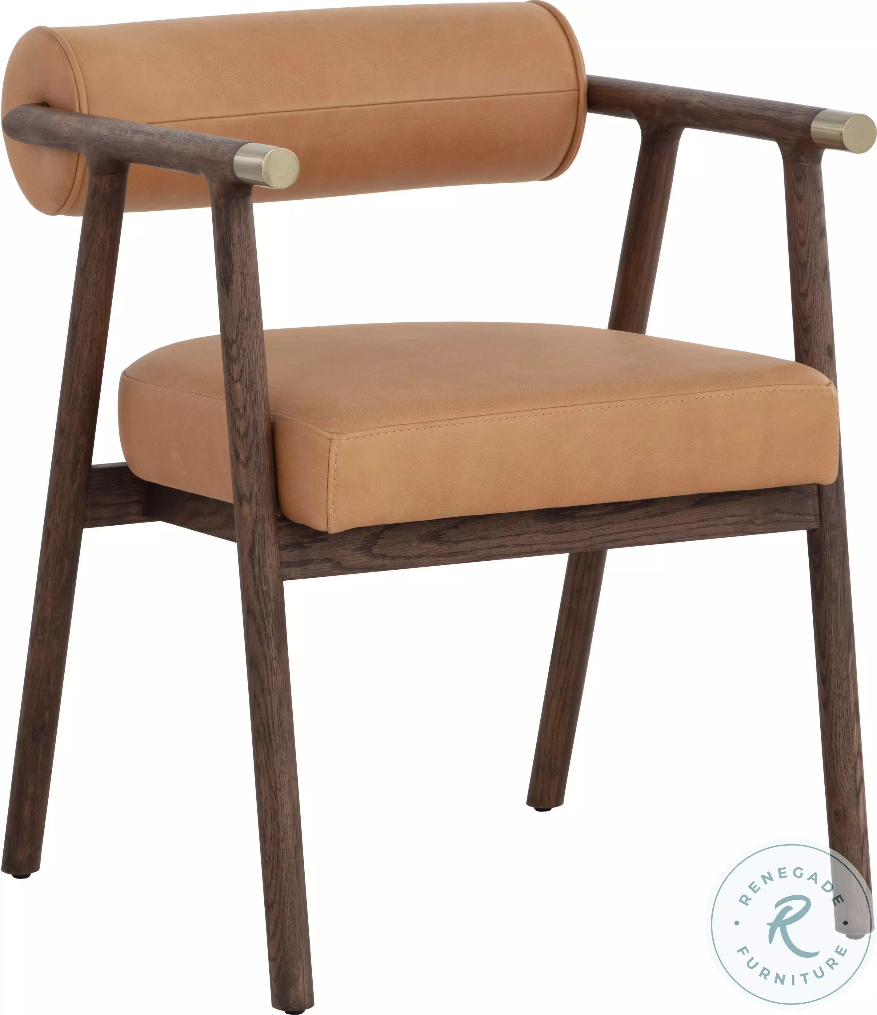 Lirien Sahara Camel Leather Dining Arm Chair From Artisan's Nook
