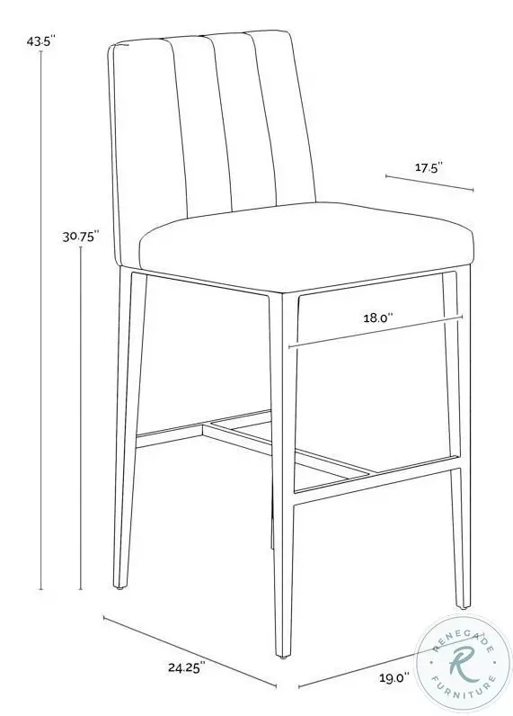 Wilbur Milliken Cognac Bar Stool