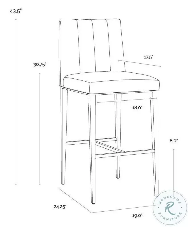 Wilbur Milliken Cognac Counter Height Stool