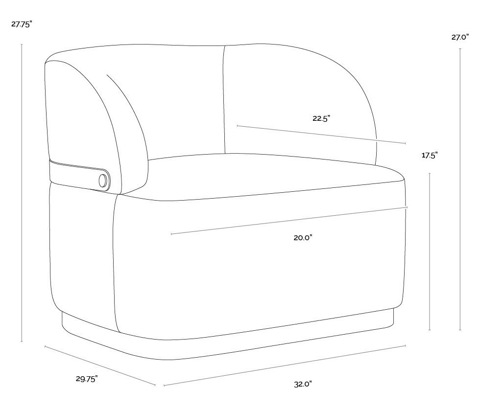 Brinda Bravo Black Performance Fabric Swivel Lounge Chair