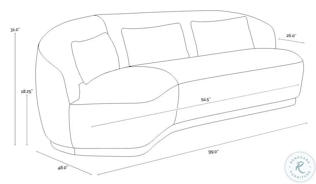 Vyselle Shadow Gray 99" Sofa