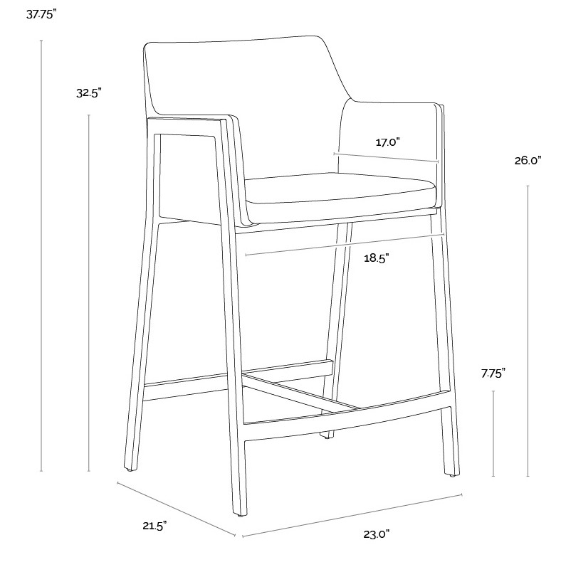 Bernadette Bravo Admiral Counter Height Stool