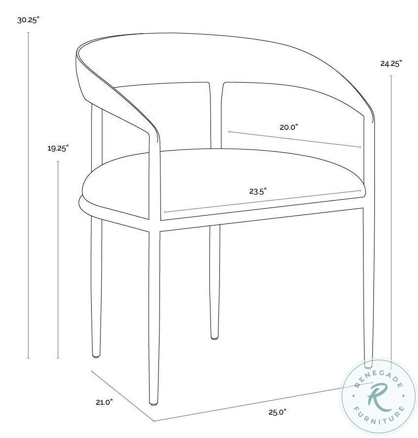 Rafaella Tan Leather Dining Arm Chair
