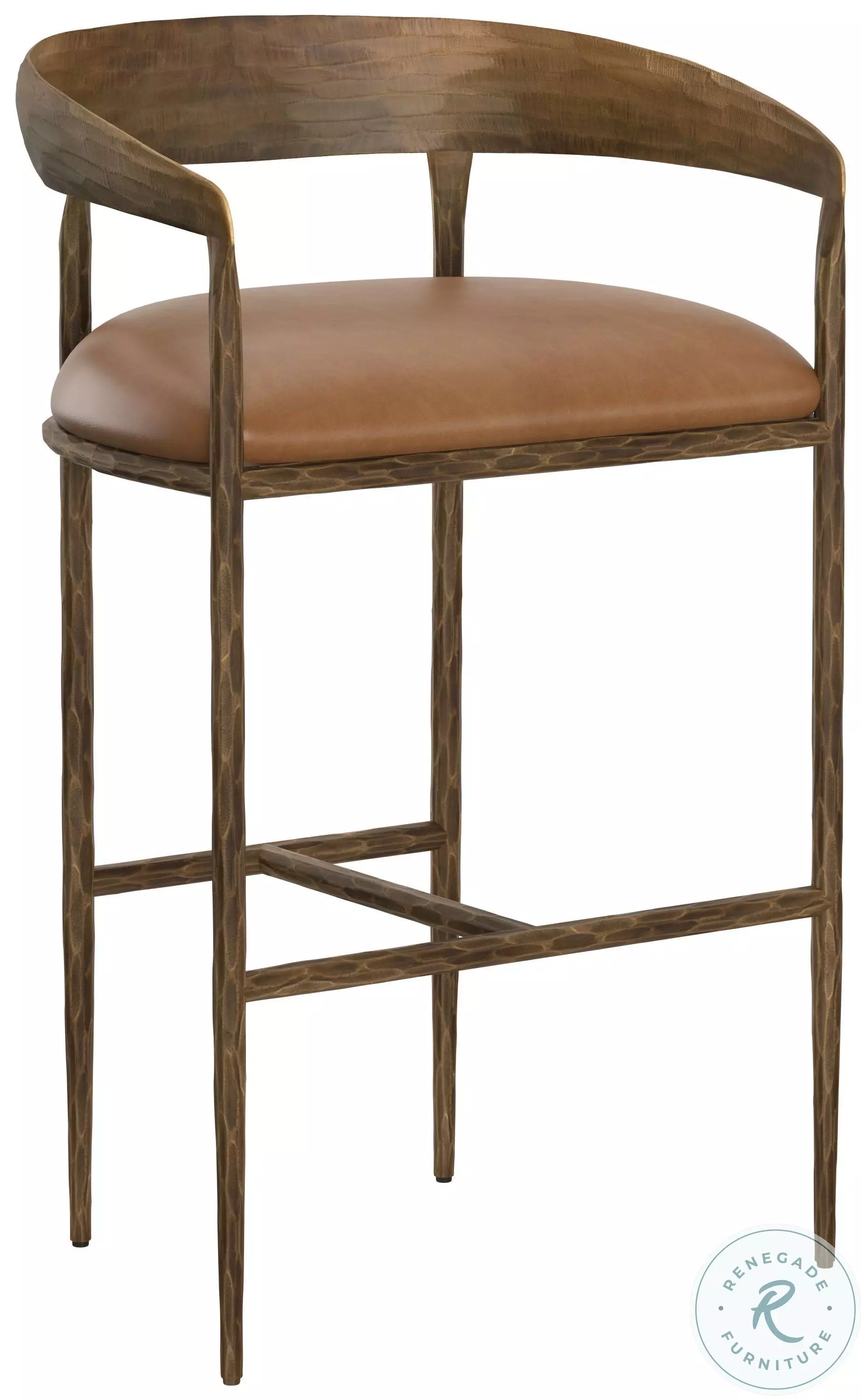 Zanatta Tan Leather Bar Stool From Sunpan | Coleman Furniture
