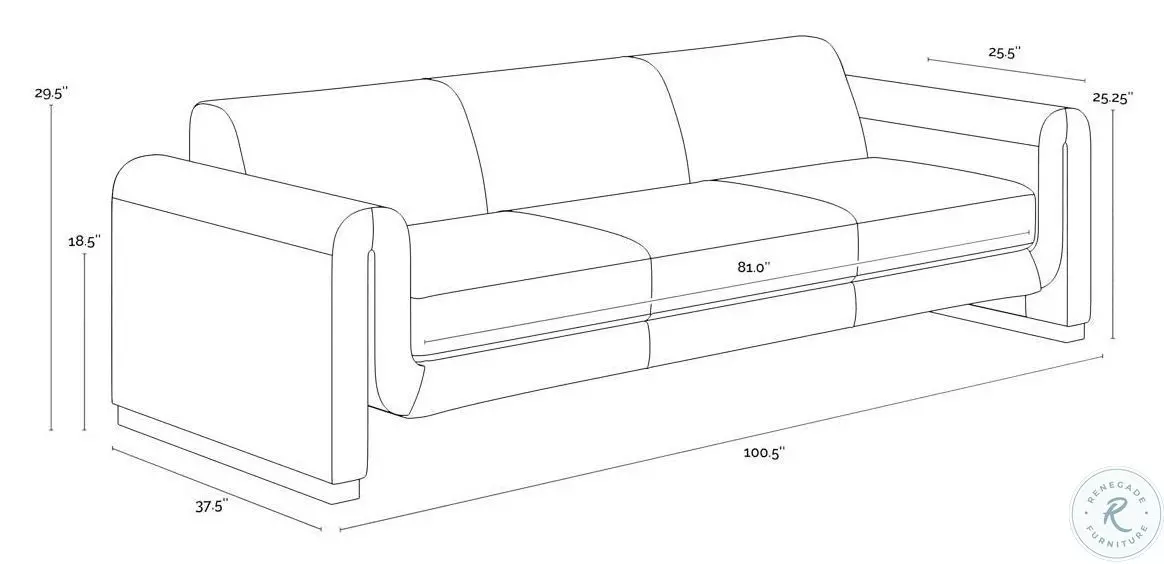 Halvick Nubuck Tan Leather 101" Sofa