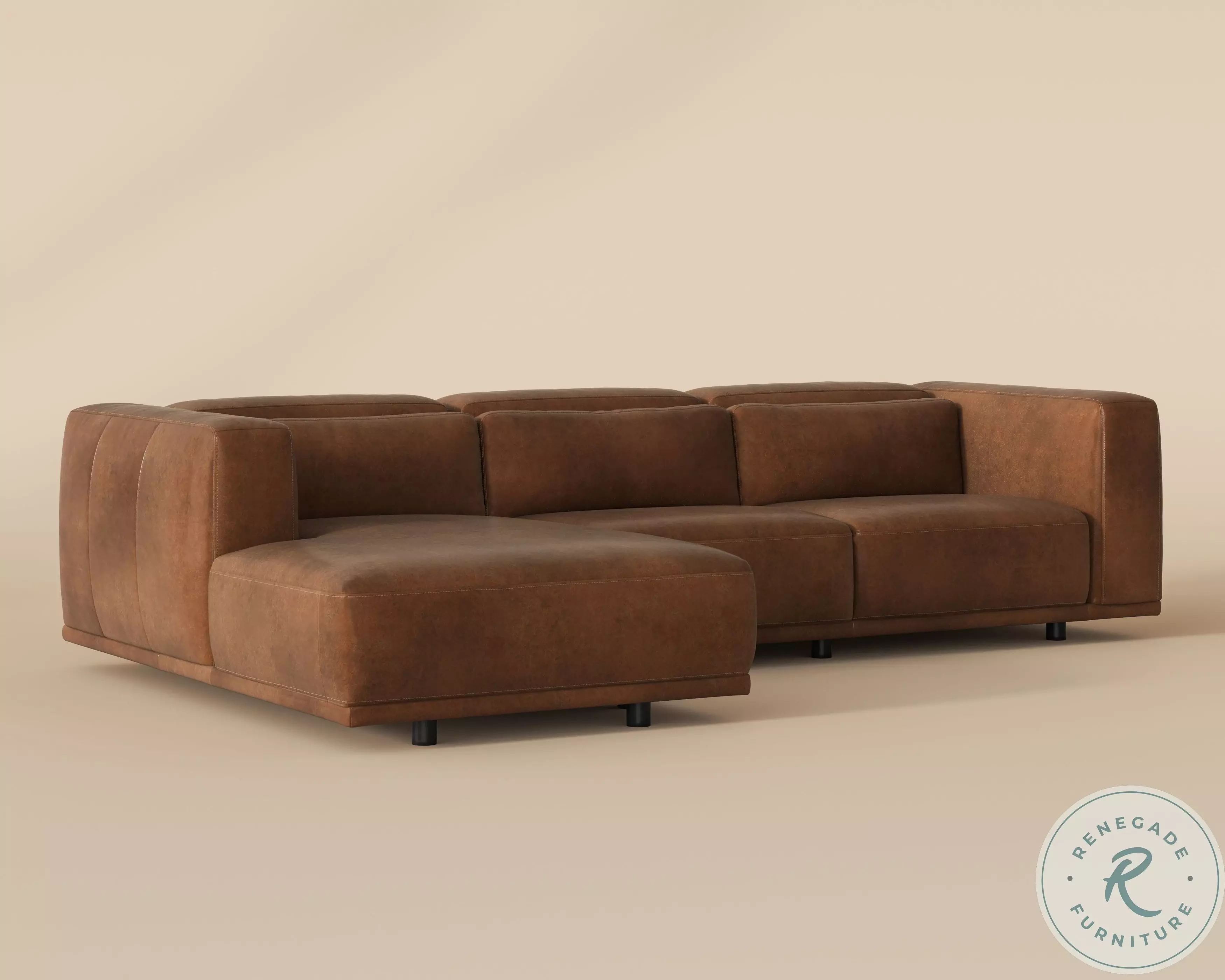 tobacco sofa Finlay Lucia Tobacco Leather LAF Chaise Sectional