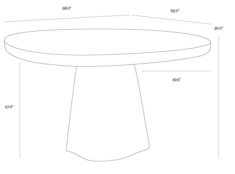 Celica Summer Sand 55" Outdoor Dining Table