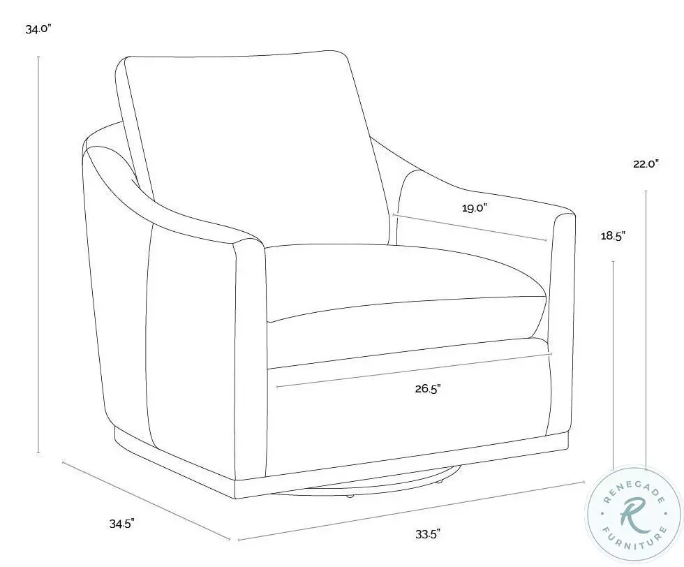 Corbin Effie Linen Swivel Lounge Chair