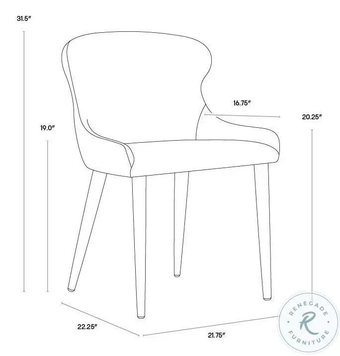 Evora Milliken Cognac Dining Chair Set Of 2