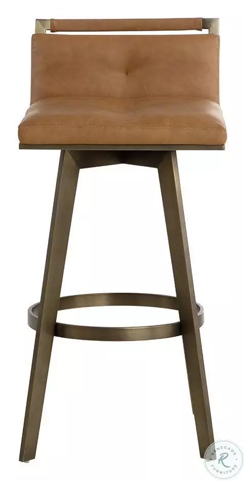 Stafford Milliken Cognac Swivel Bar Stool From Artisan's Nook