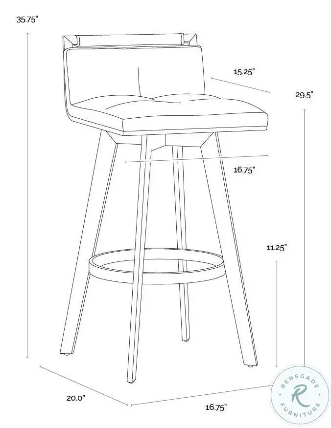 Arizona Milliken Cognac Swivel Bar Stool