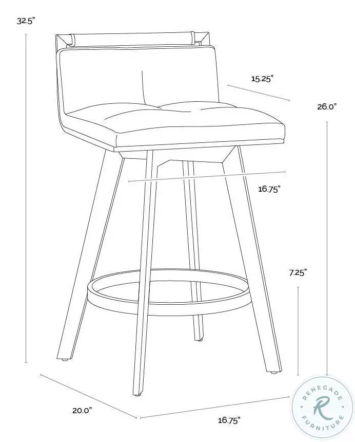 Arizona Milliken Cognac Swivel Counter Height Stool