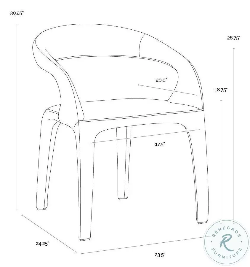 Atika Milliken Cognac Arm Chair