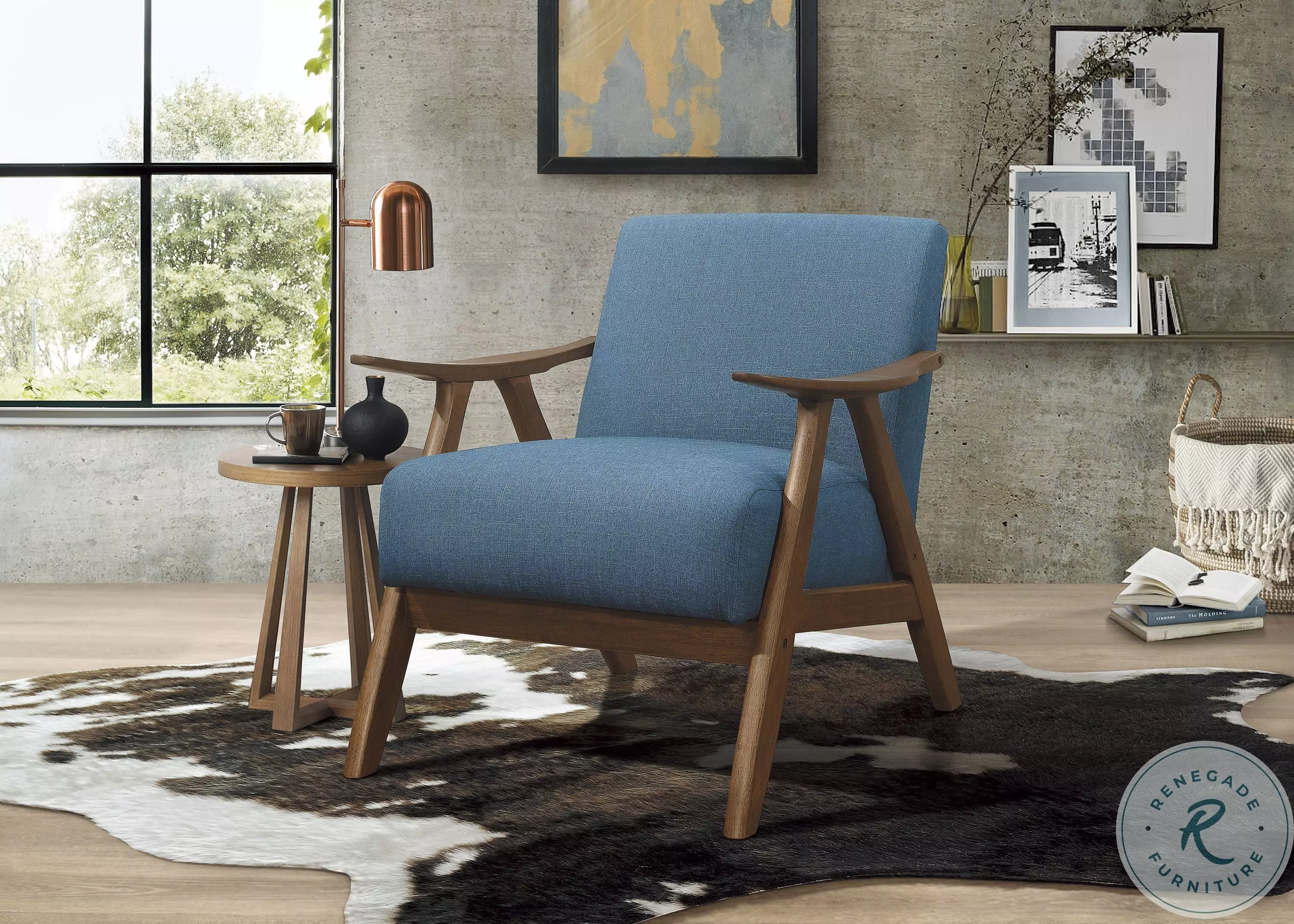 Damala Blue Fabric Accent Chair from Homelegance | Coleman Furniture