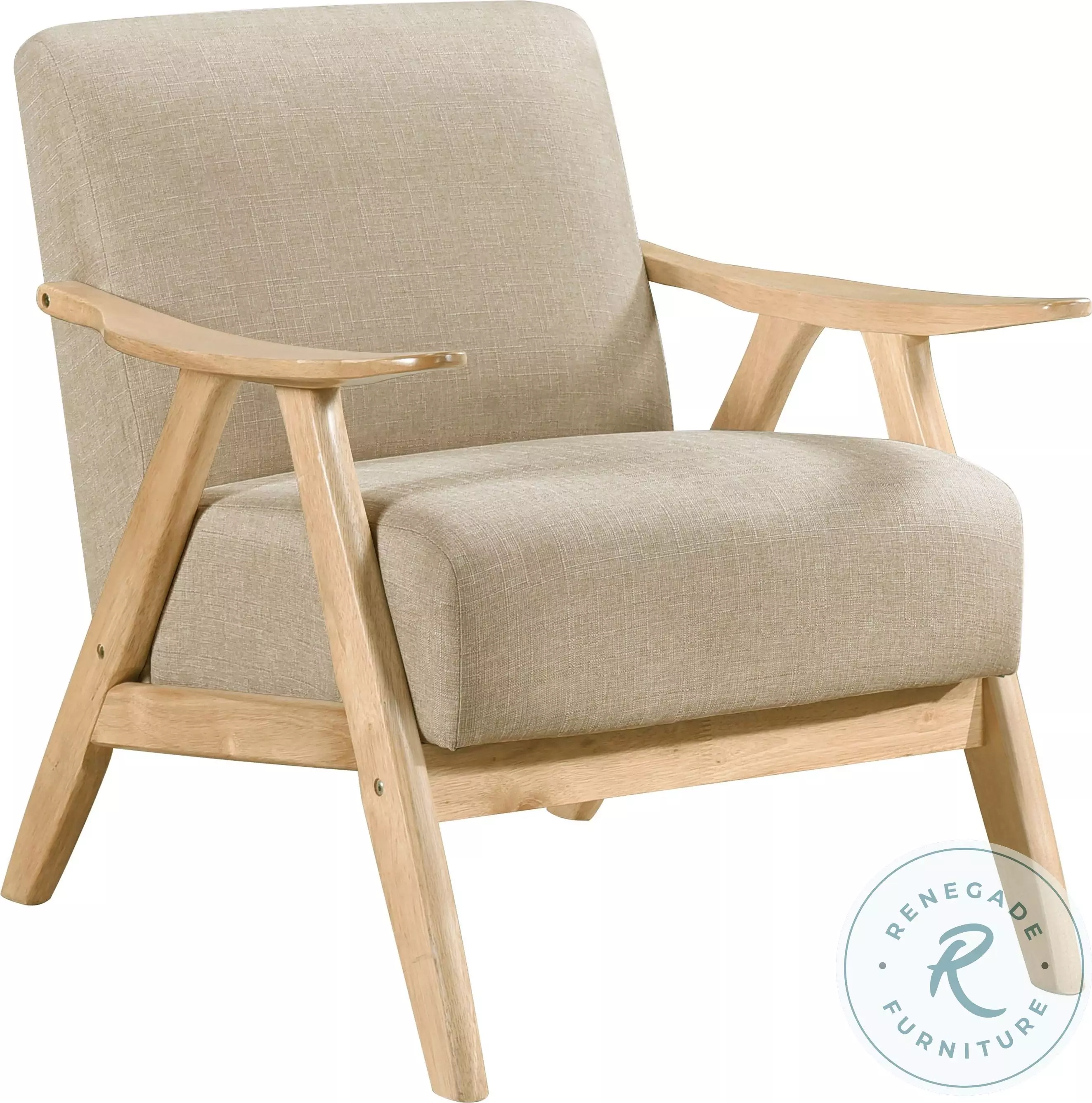 Damala Light Brown And Natural Accent Chair From Homelegance