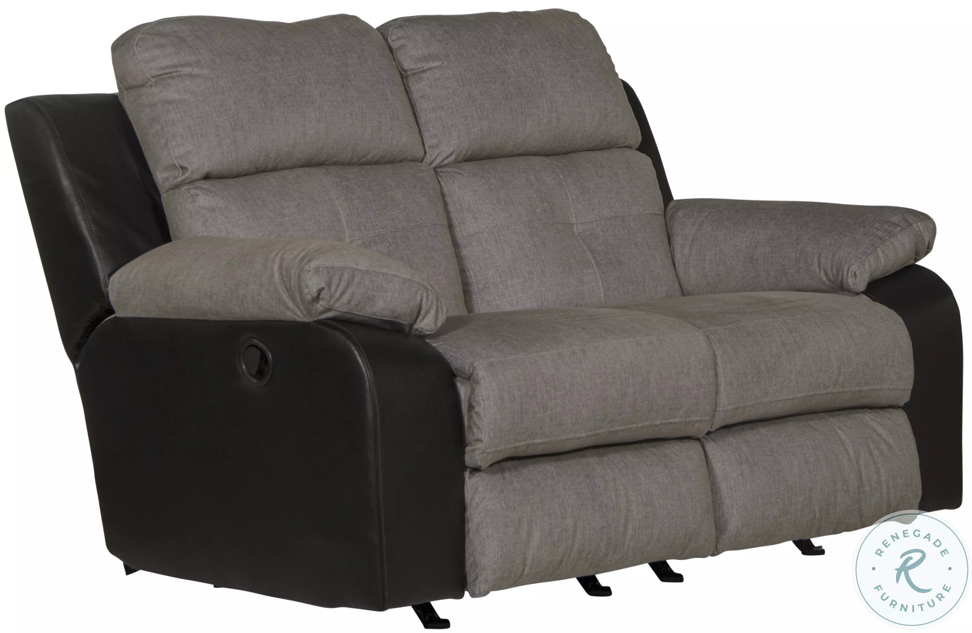 Felix Black And Granite Rocking Reclining Loveseat From Catnapper