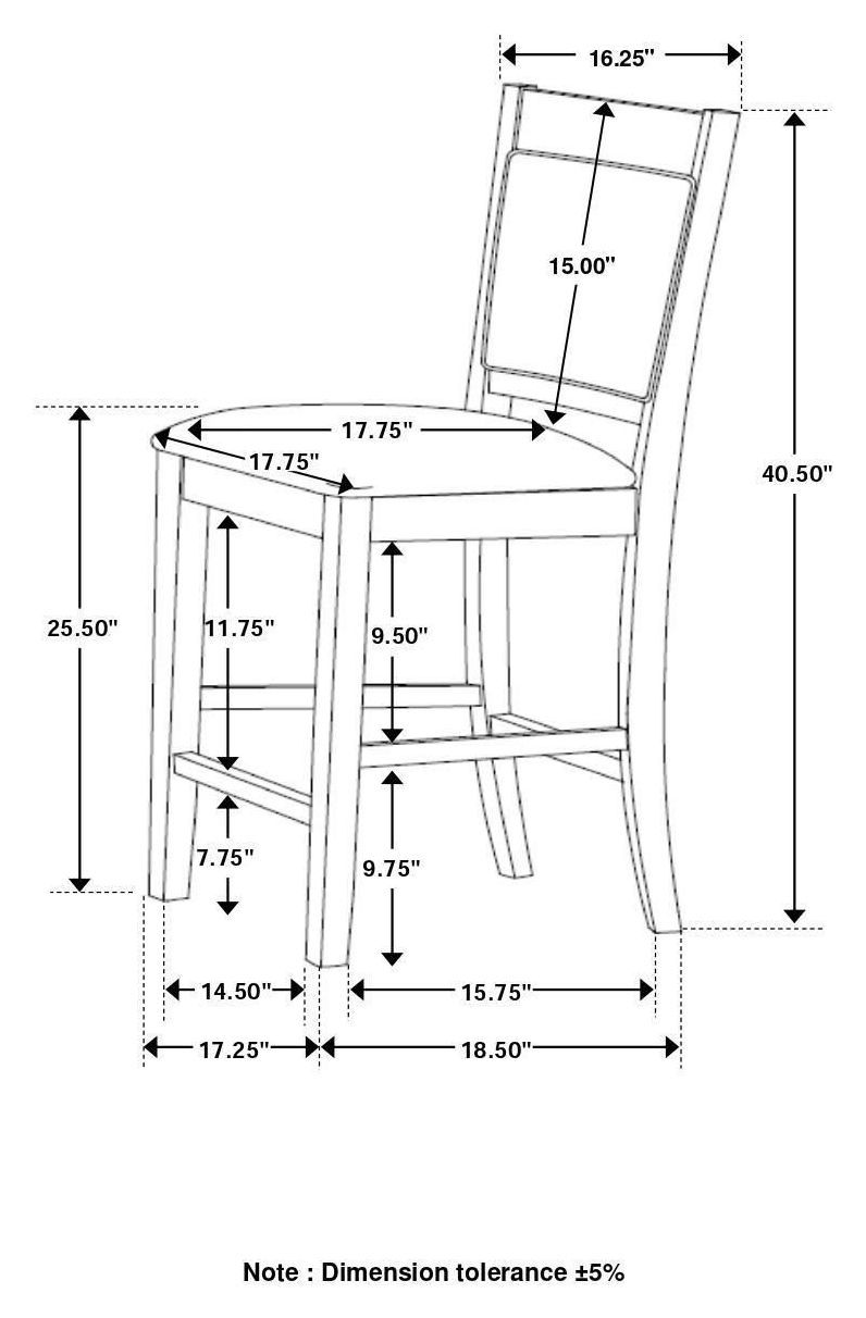 Dewey Brown and Walnut Counter Height Chair Set of 2