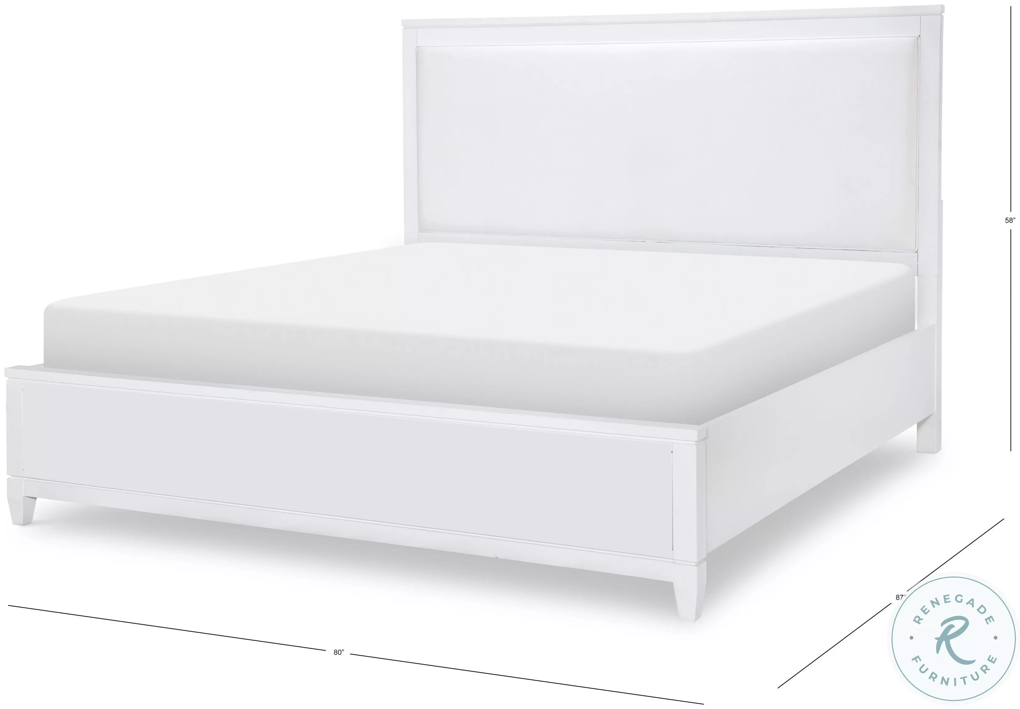 I*E様 Breed Bed Works 1/6 Summer time gir Summerland Pure White King Upholstered Panel Bed From Legacy