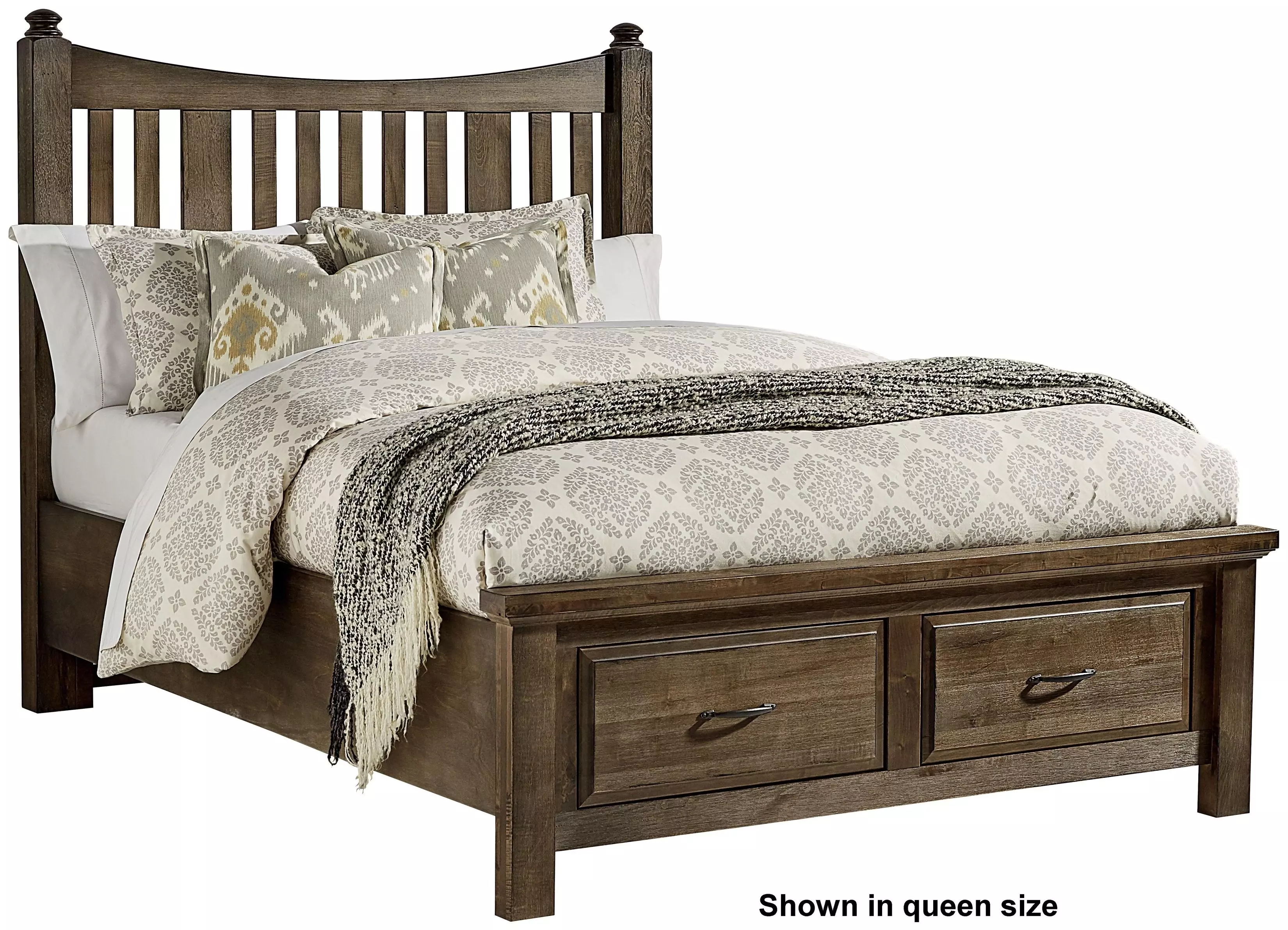 Maple Road Maple Syrup King Slat Storage Poster Bed