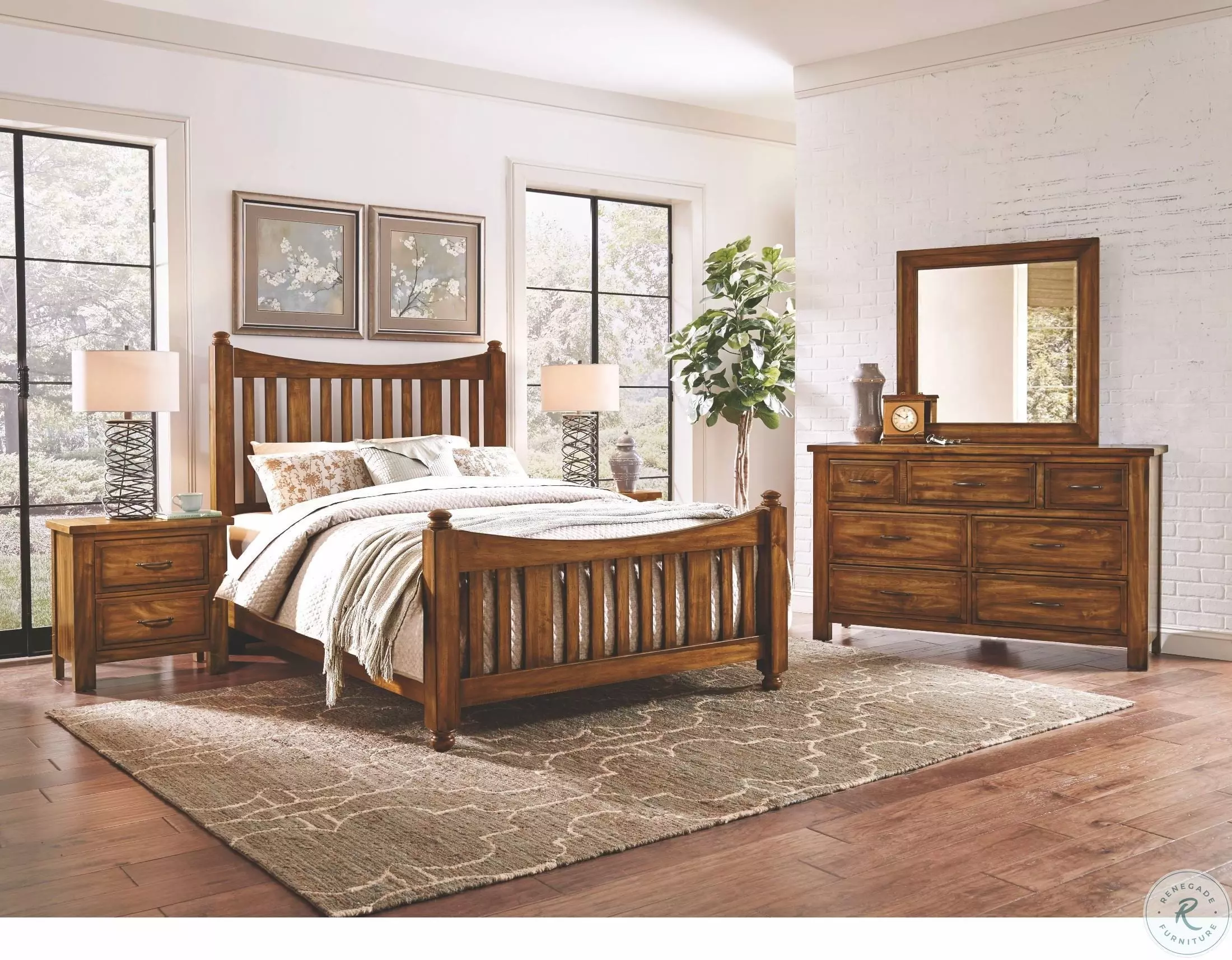 宮本様！FLEUR STORE ハット　SUNDAYS BEST コラボ Maple Road Antique Amish Poster Bedroom Set from Vaughan Bassett