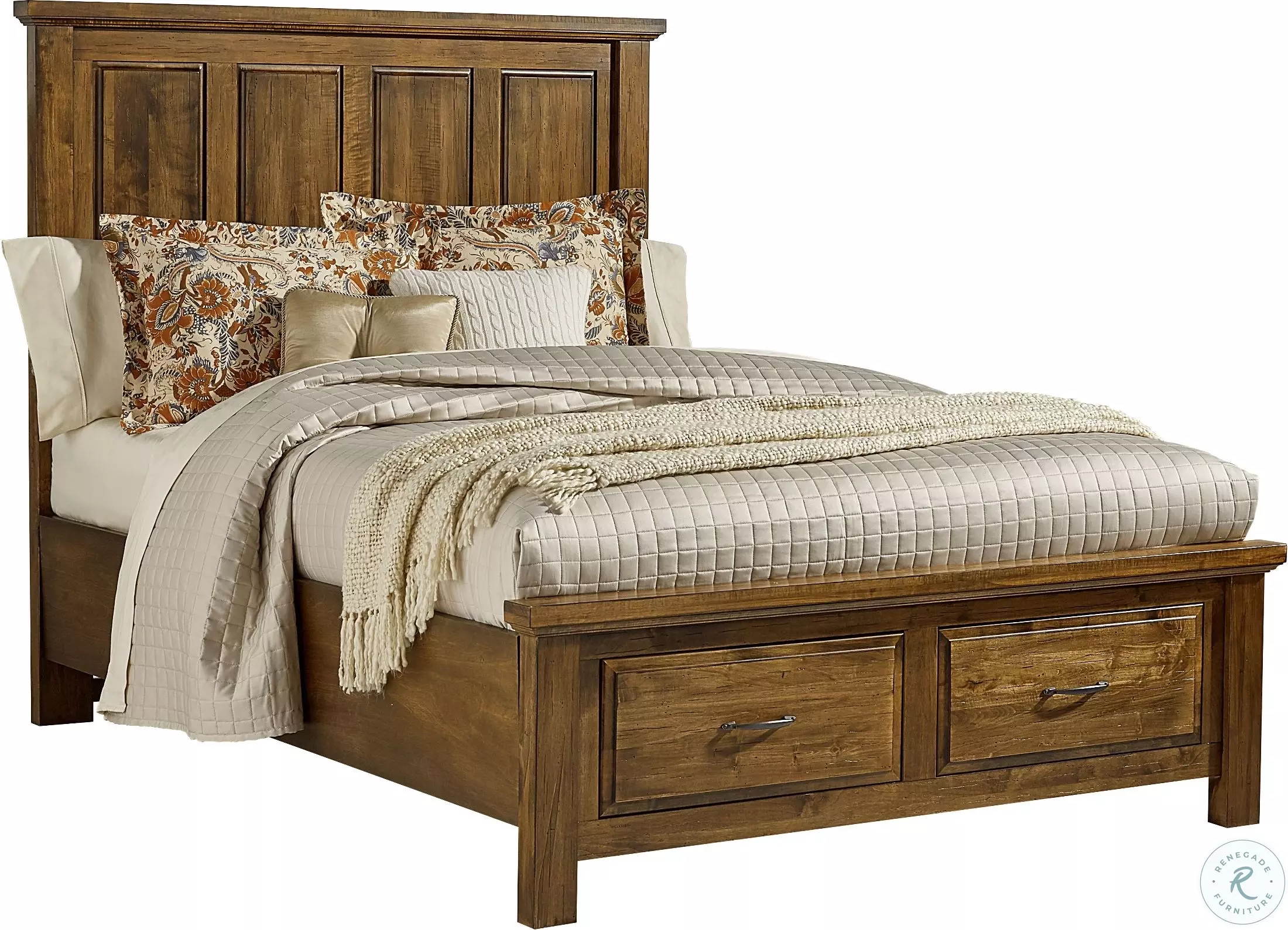 Queen of Allendale さま専用 Wheatland 4-drawer Upholstered Queen Storage Bed Light Brown
