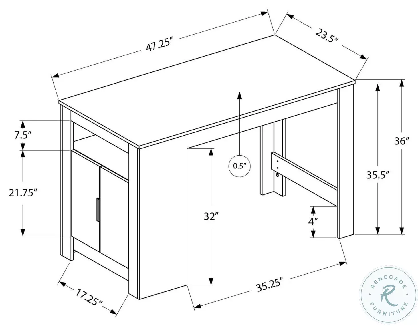1204 Grey Laminate 48" Rectangular Counter Height Dining Table