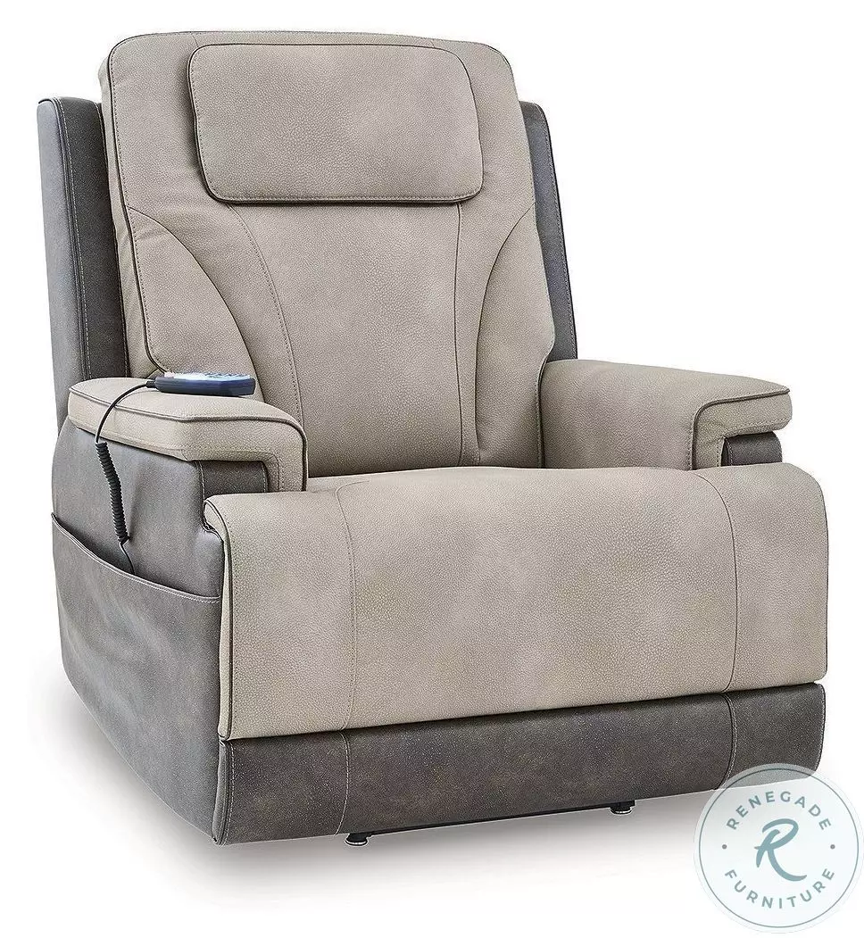 24ss Theory Kelso Zaine BE A ライトグレー 32 Serenity Zone Sand Power Lift Recliner From Ashley Furniture