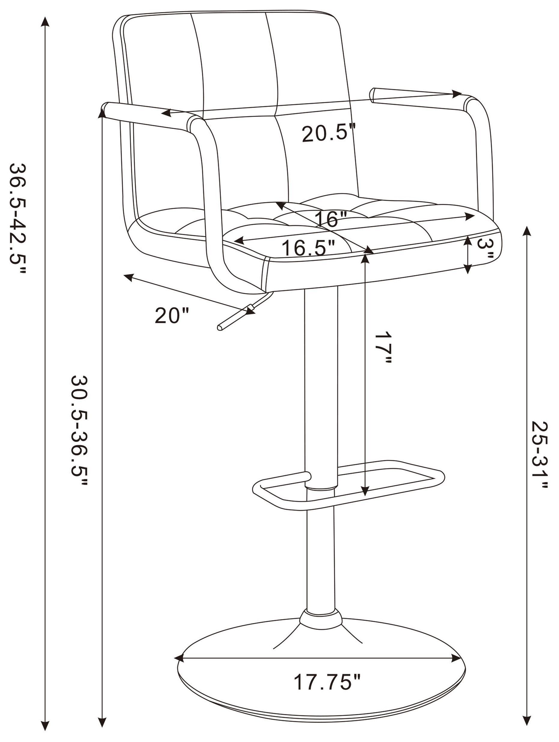 Palomar Grey And Chrome Adjustable Height Bar Stool