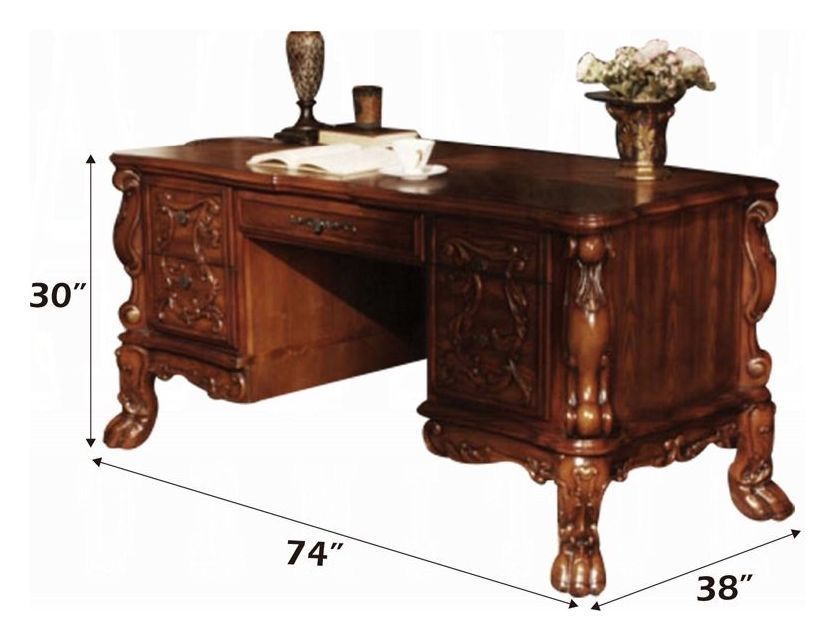 Dresden Cherry Oak 74" Executive Writing Desk