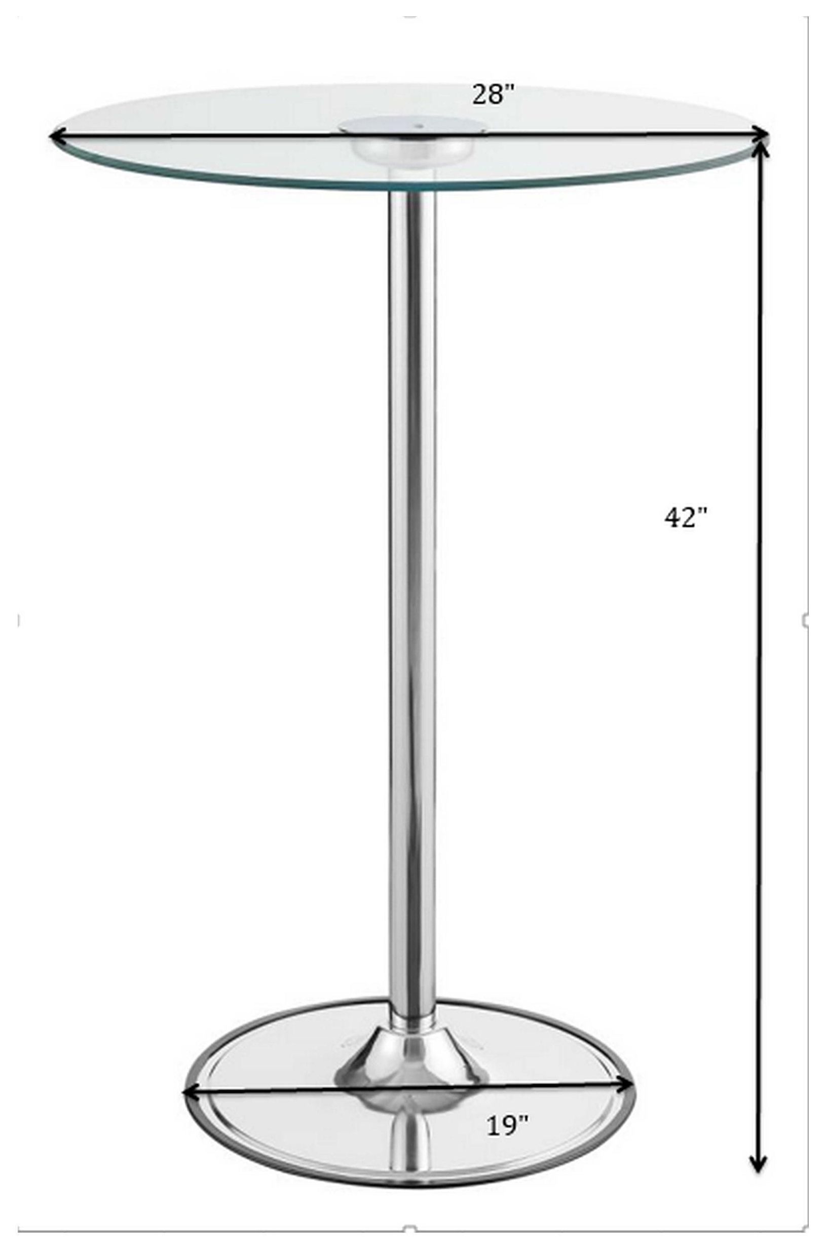 Thea Chrome And Clear LED Bar Table