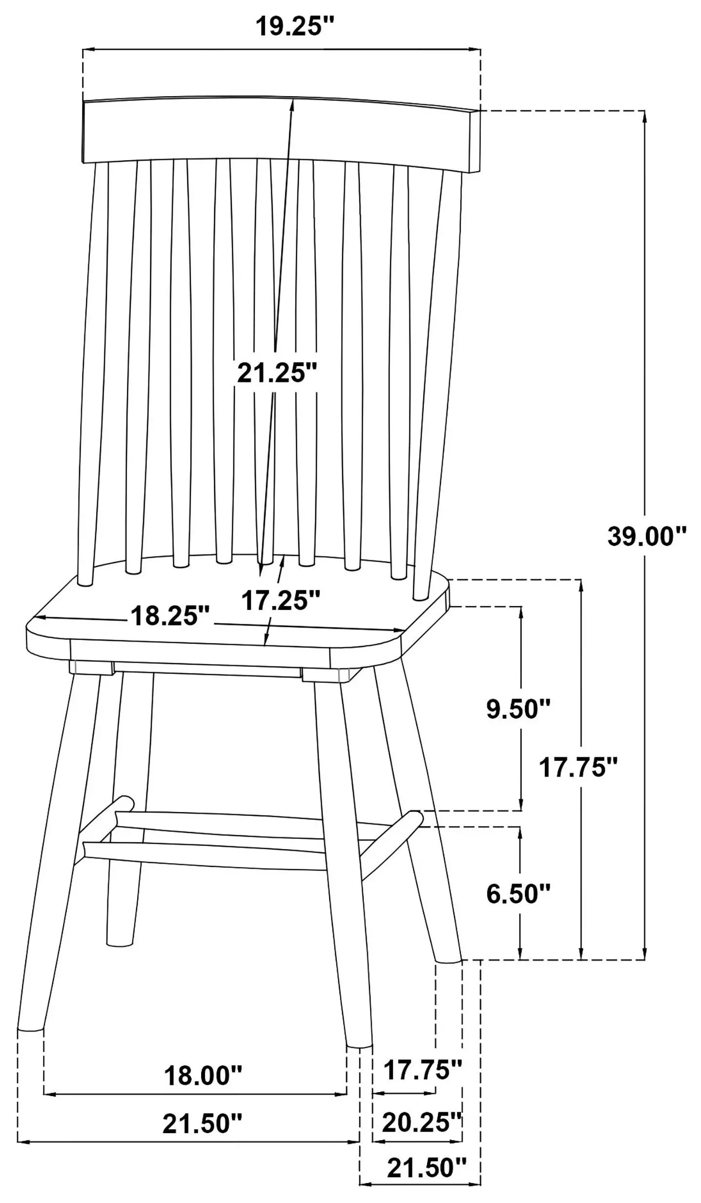 Andrews Light Ash Side Chair Set of 2