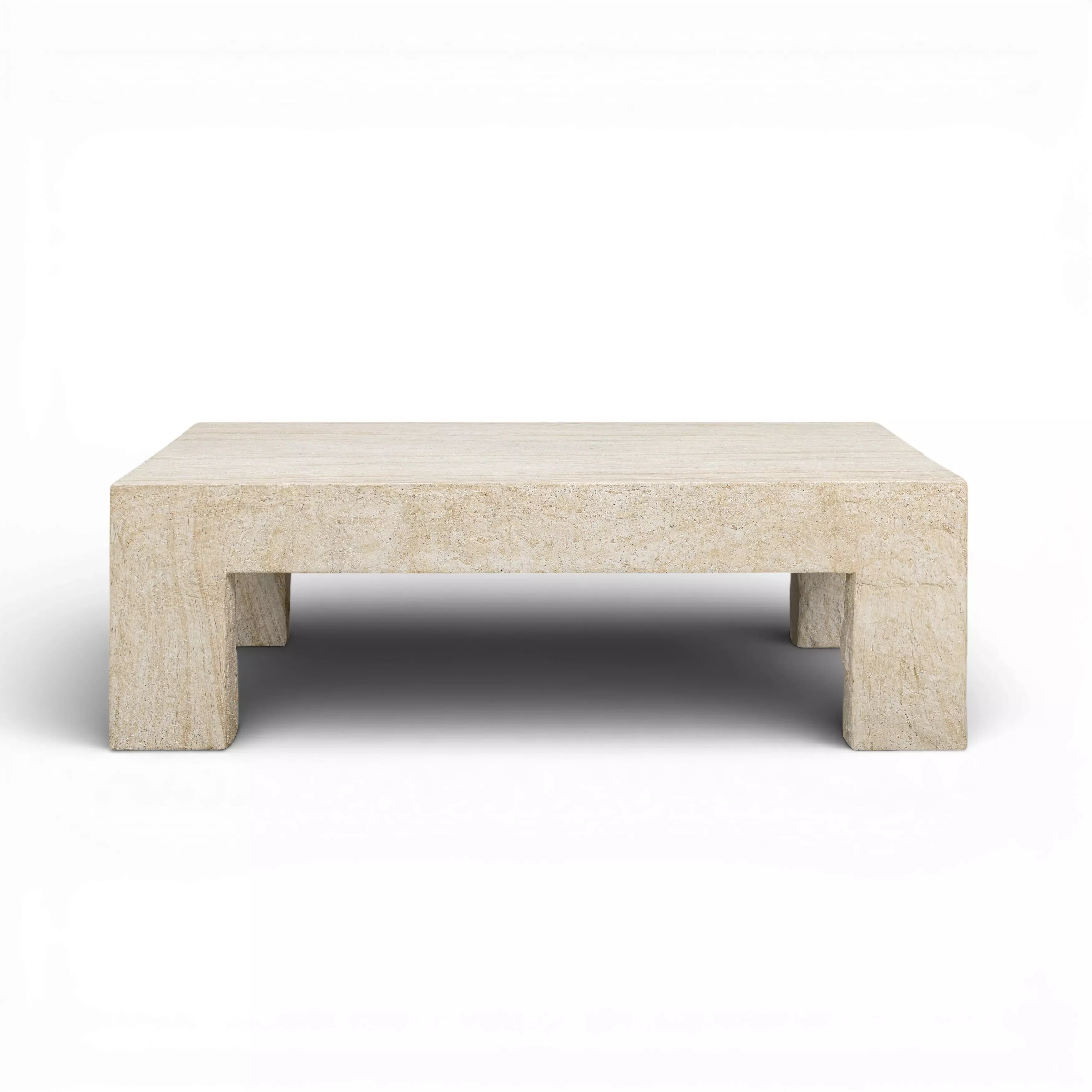 Roxanne Travertine Outdoor Square Large Coffee Table From TOV