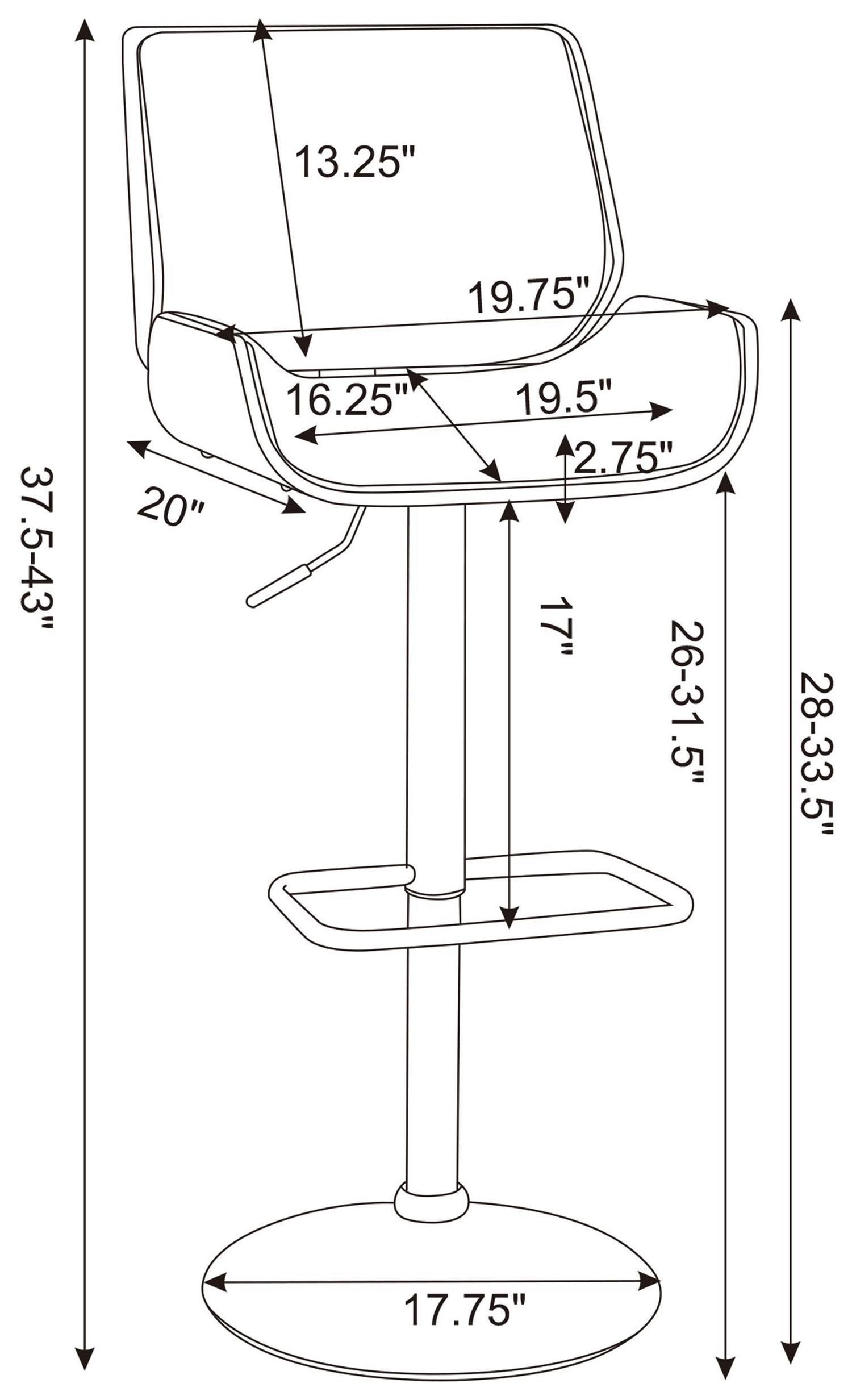Folsom Black And Chrome Upholstered Adjustable Bar Stool