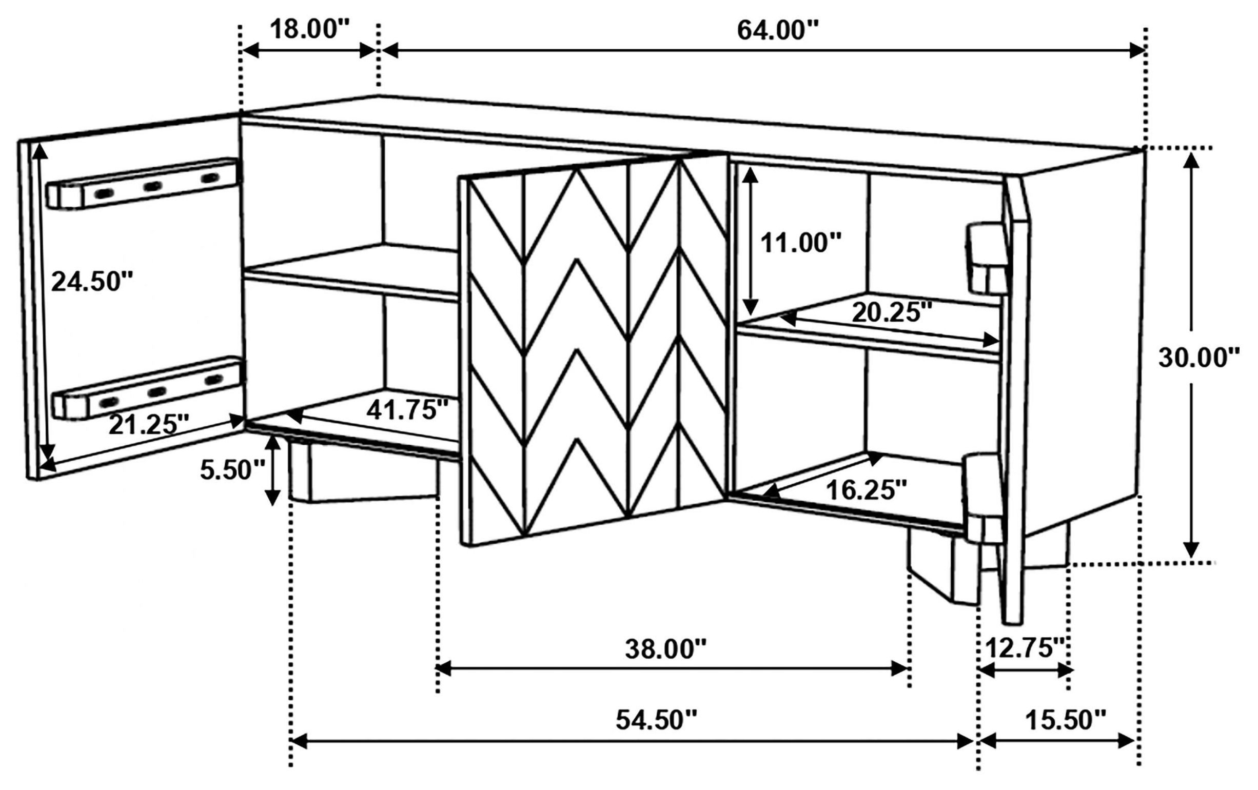 Tyler Mango Brown 3 Door Sideboard