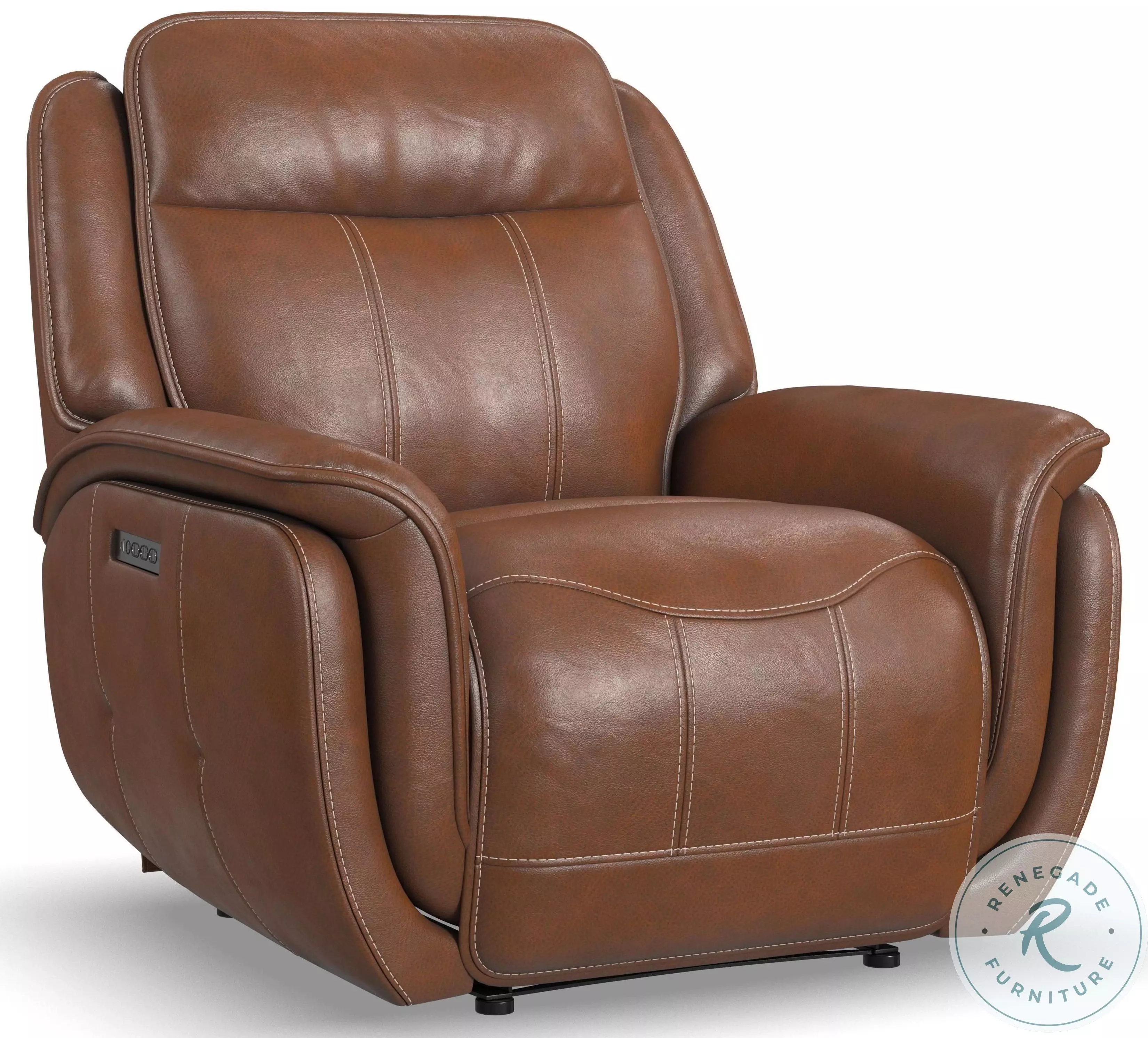 Swift Dusk Hazelnut Leather Power Recliner with Power Headrest And
