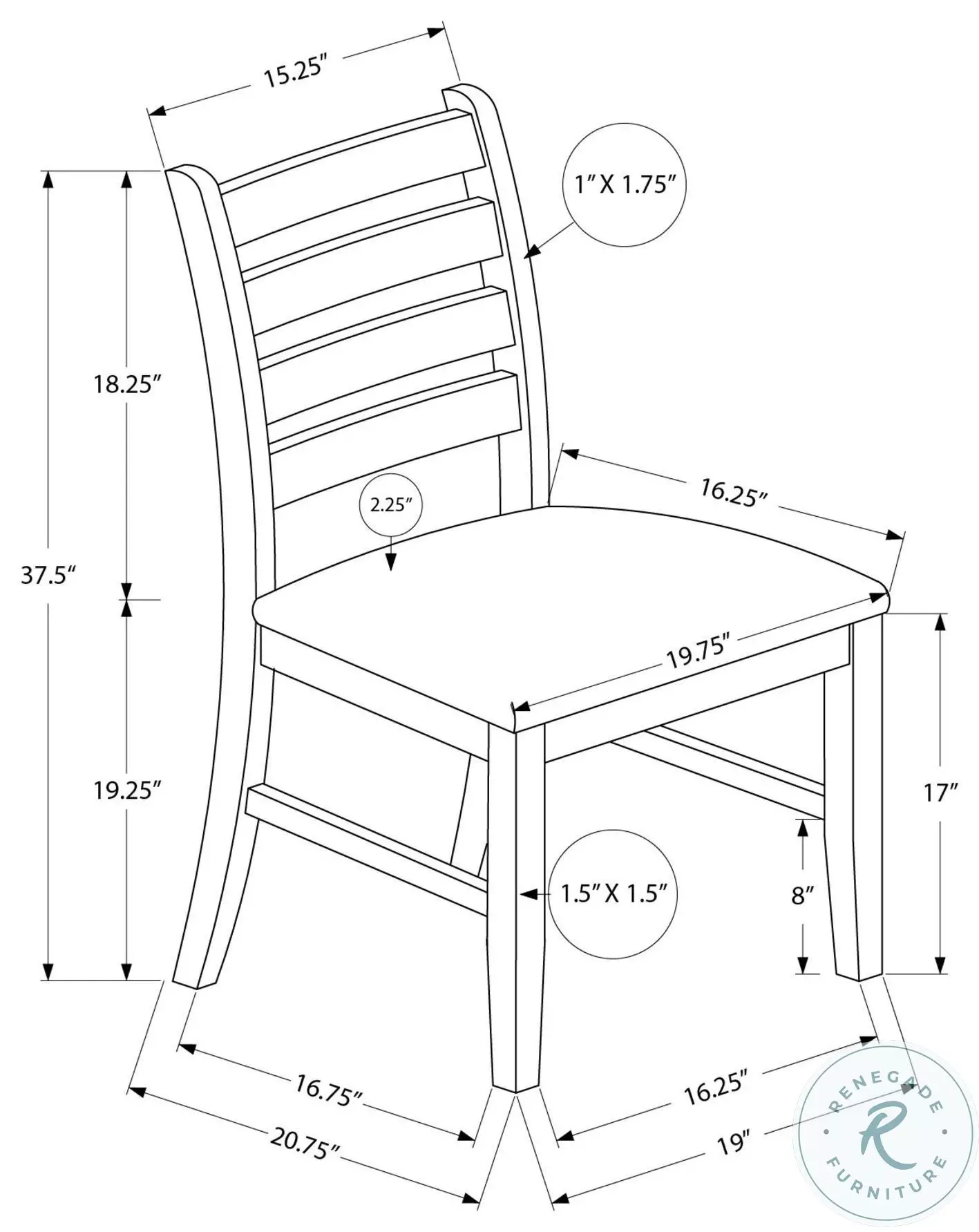 1355 Brown Fabric Dining Chair Set Of 2