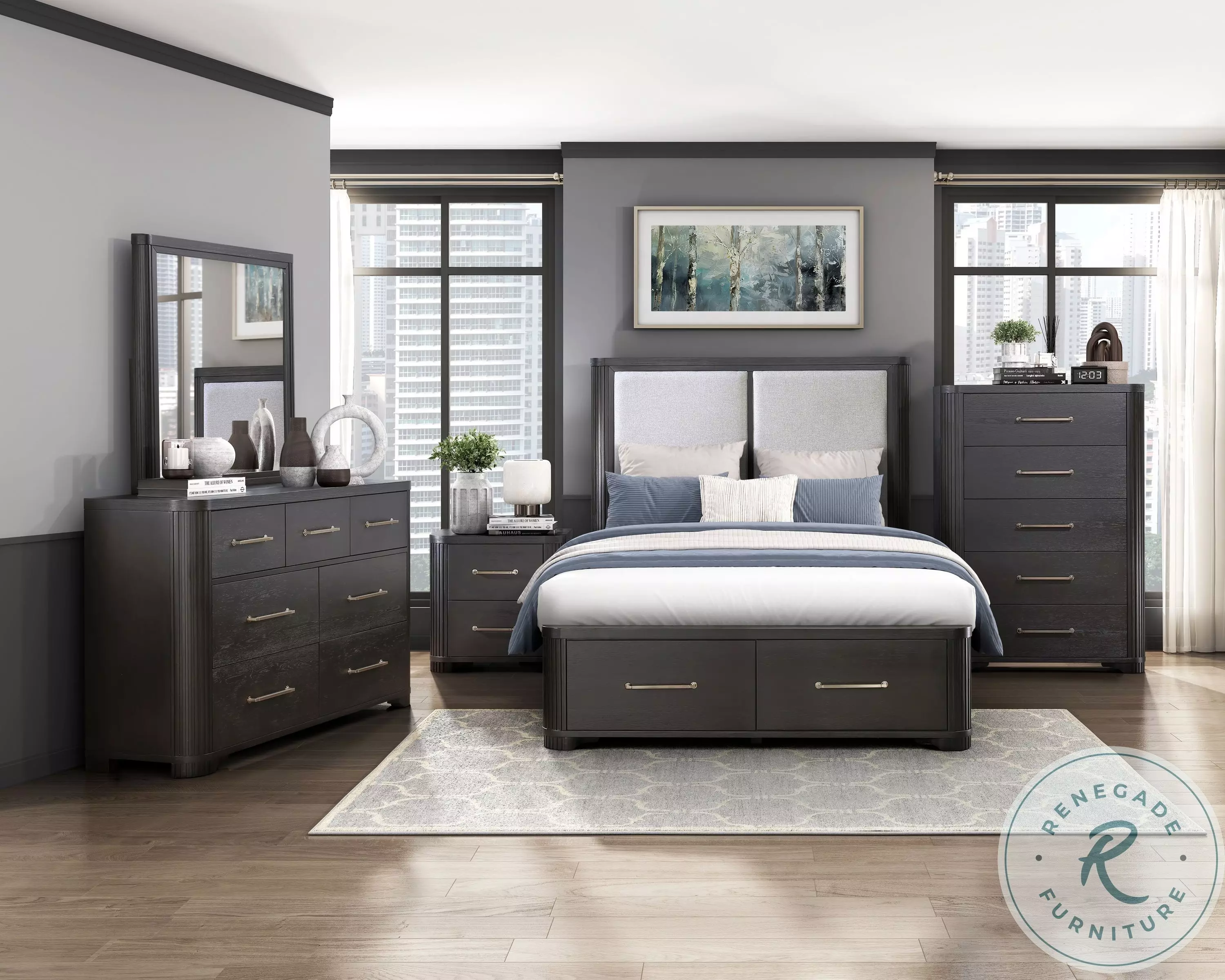 Gilbert Platform Bedroom Set with Footboard Storage from Homelegance ...