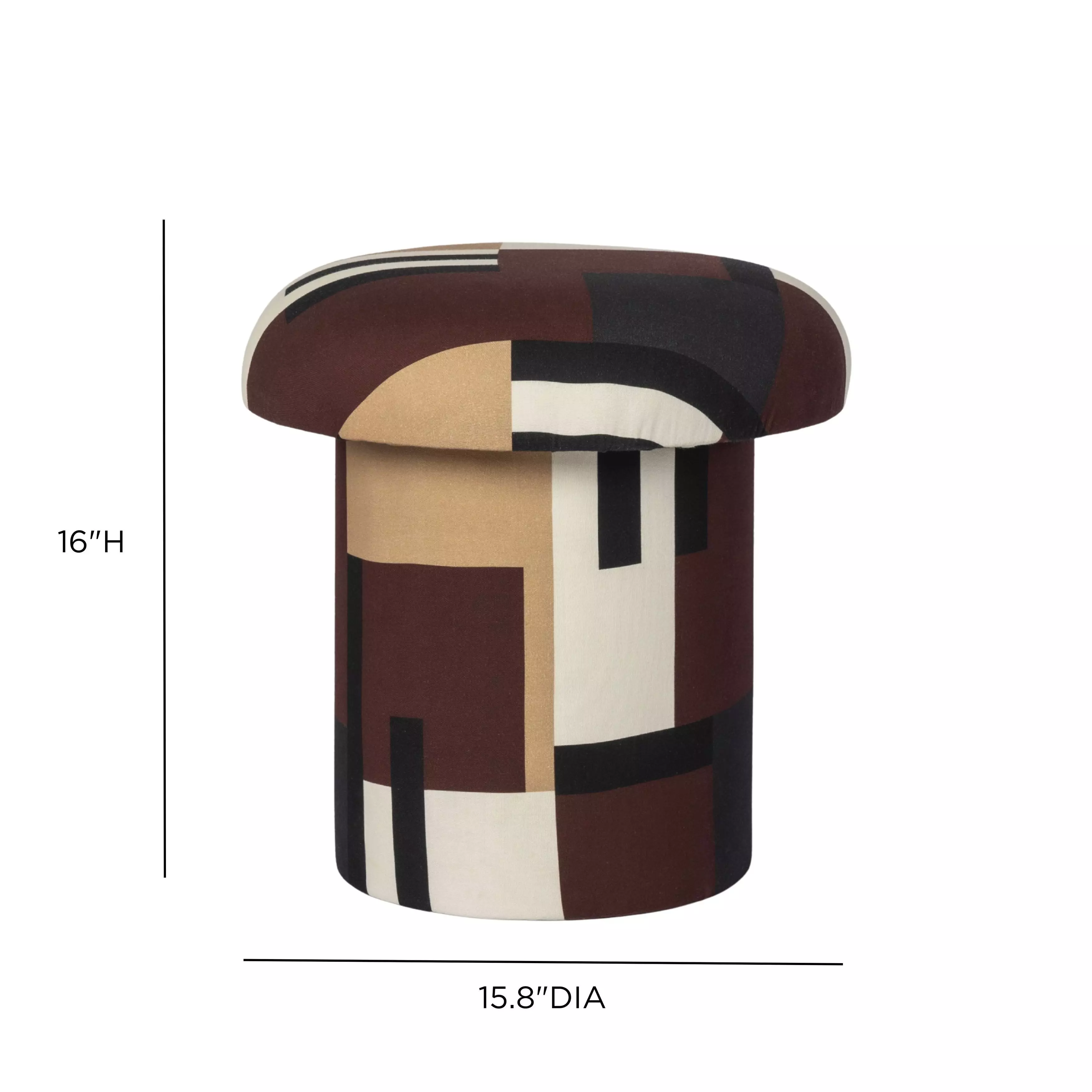 Lucy Mud Brown Upholstered Accent Stool
