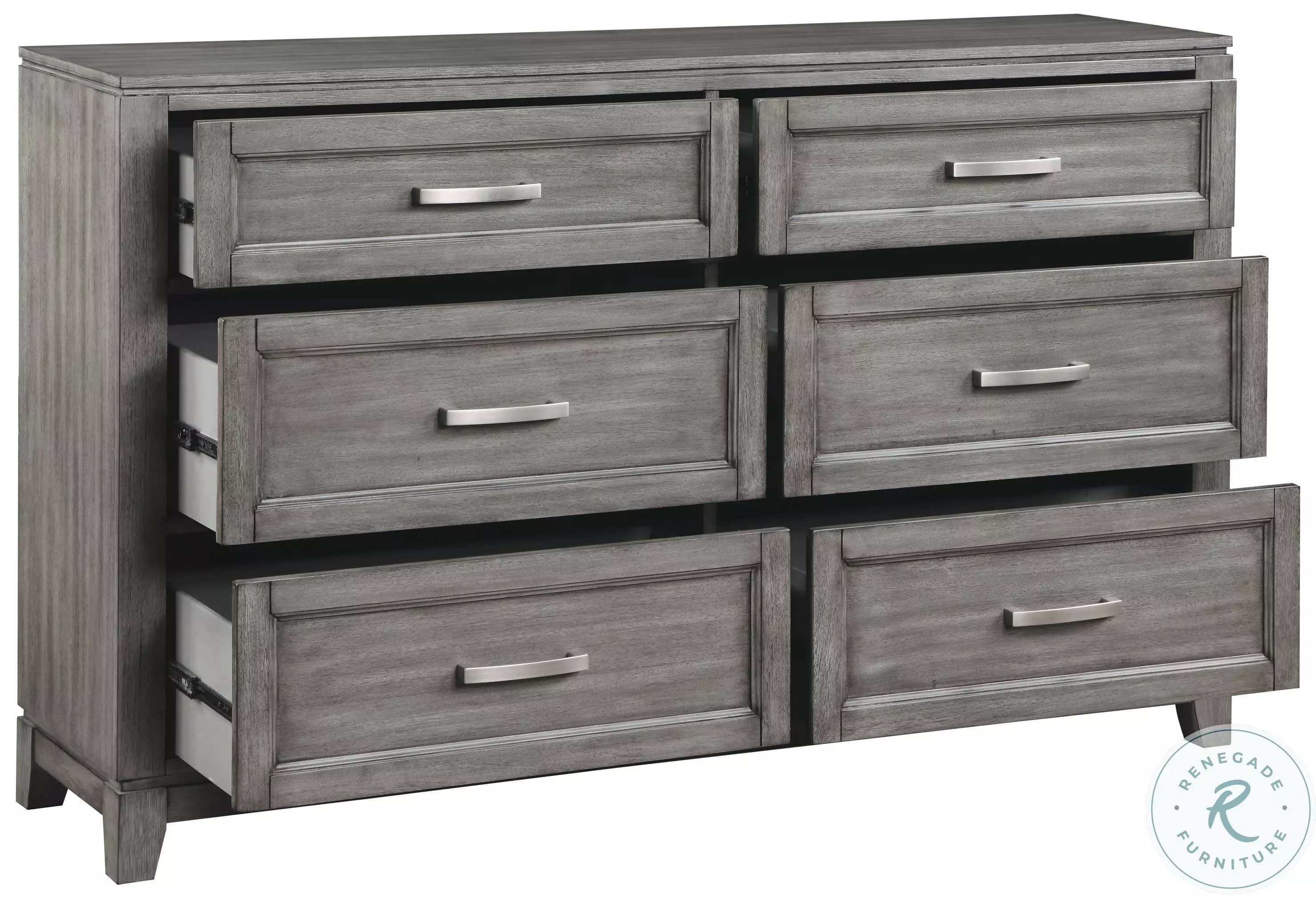 graphite grey dresser Madelyn Six Drawer Dresser in Slate Gray