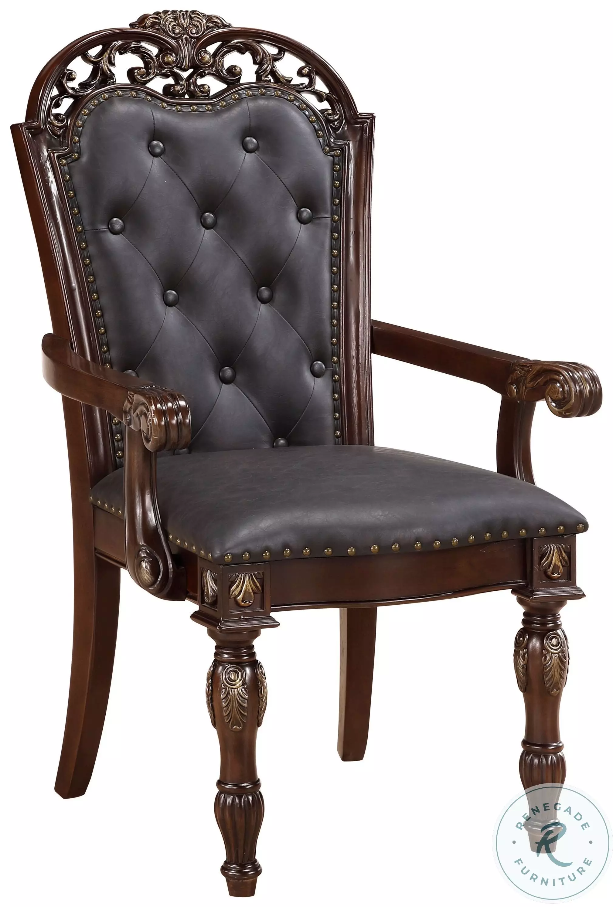 Adelina Cherry Arm Chair Set of 2 From Homelegance | Coleman Furniture