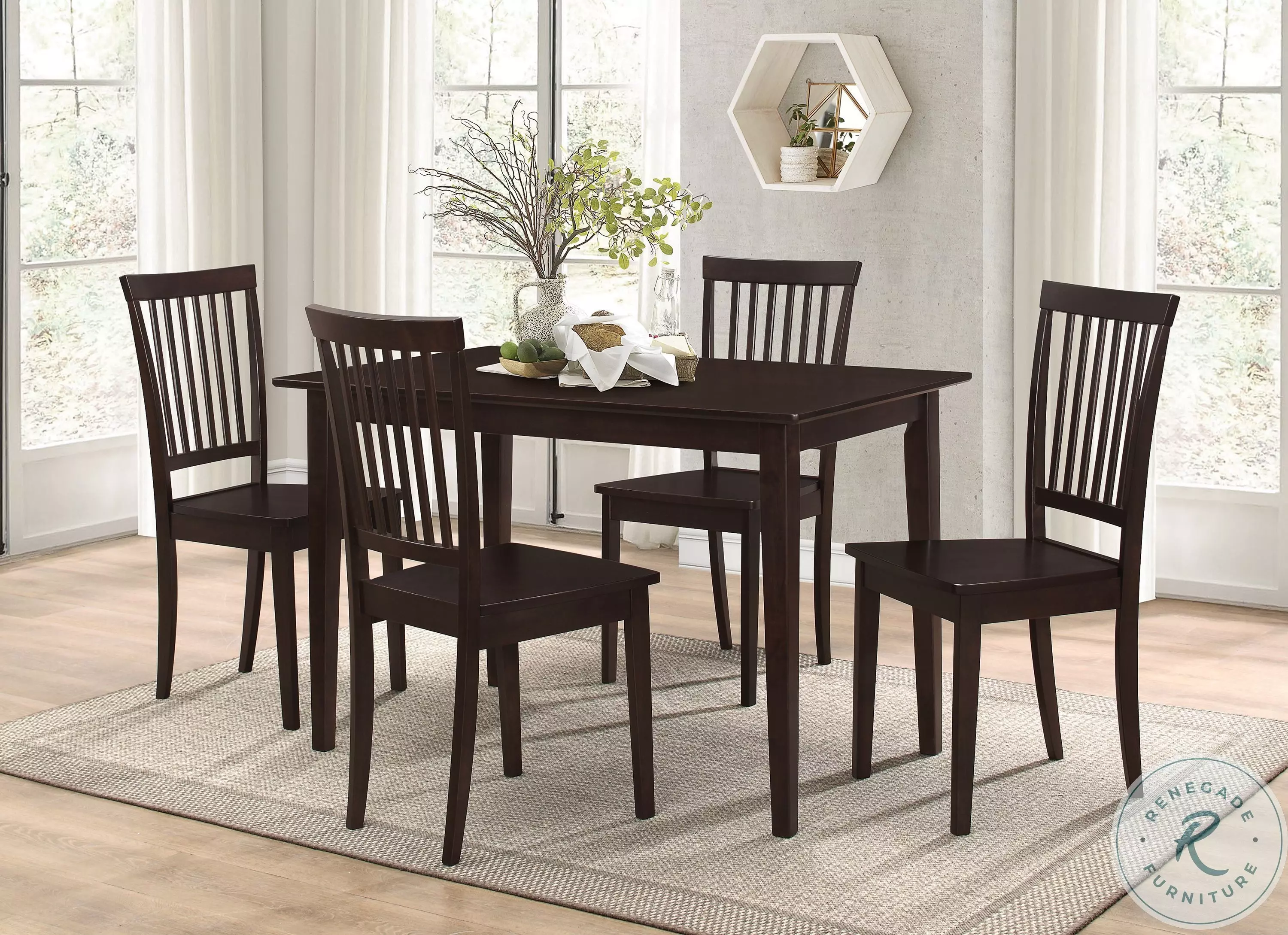 150152 Cappuccino 5 Piece Dining Room Set from Coaster (150152