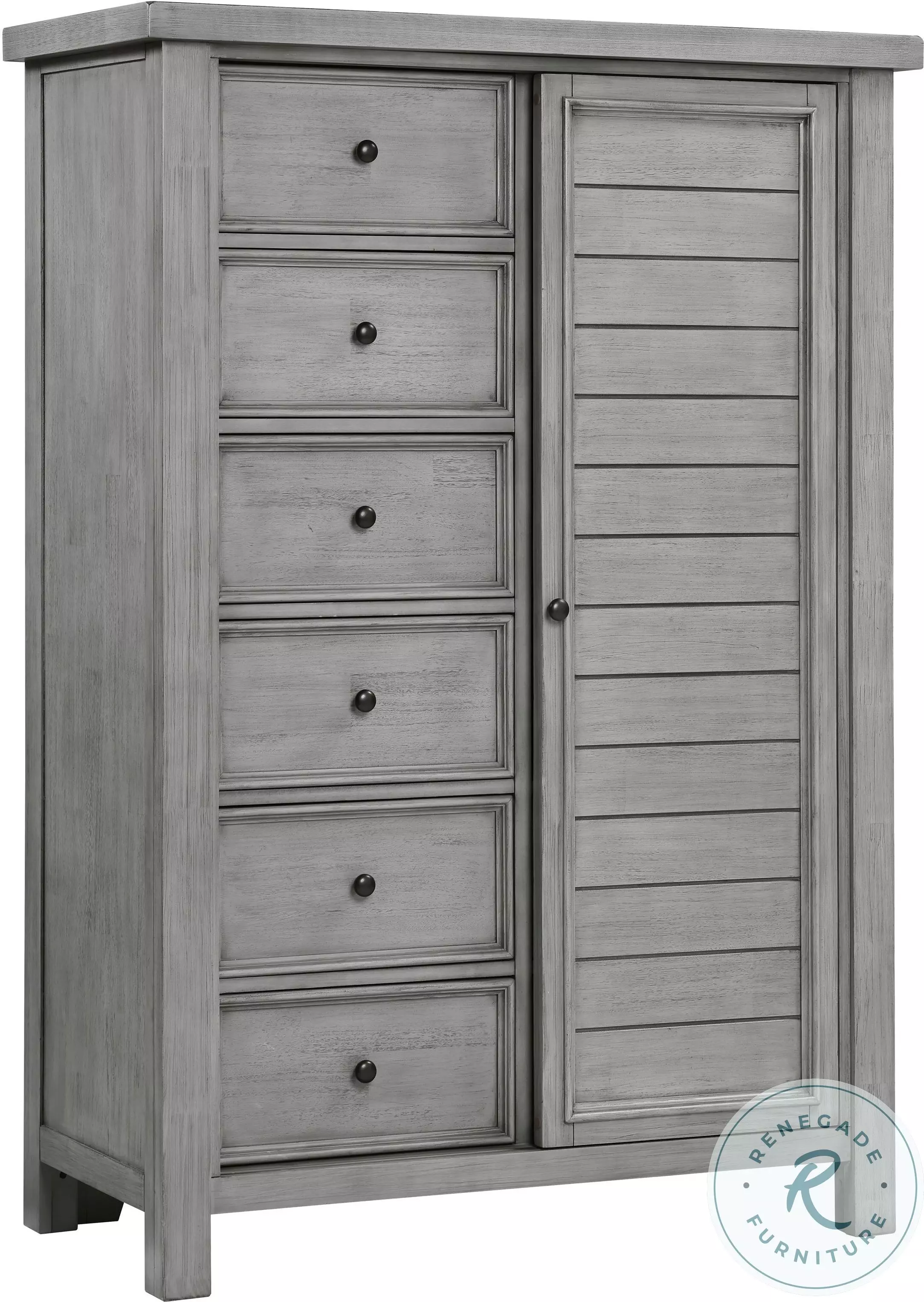 Logandale Antique Gray 8 Drawer Wardrobe Chest From Homelegance