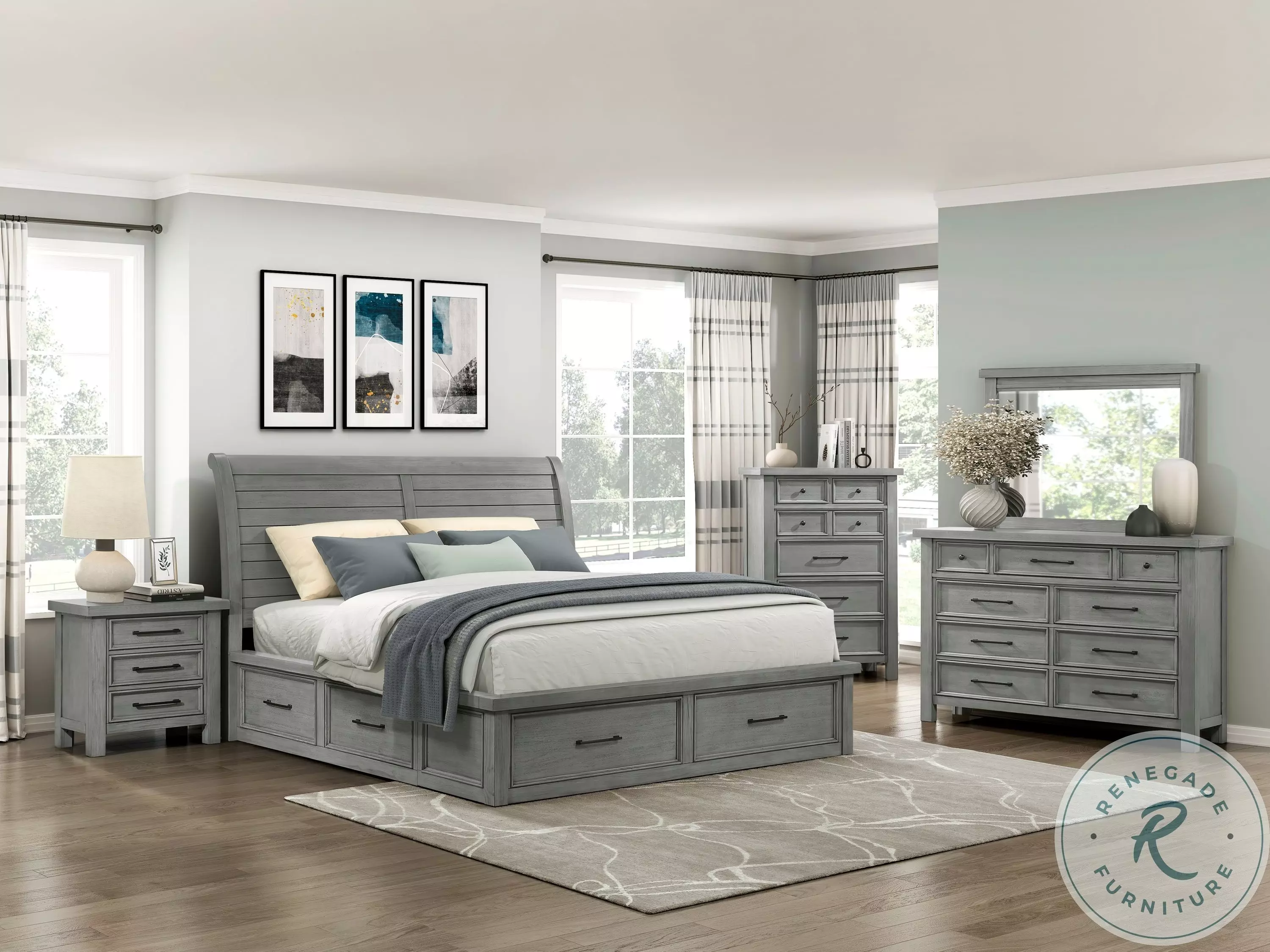 Logandale Platform Bedroom Set with Footboard Storage from